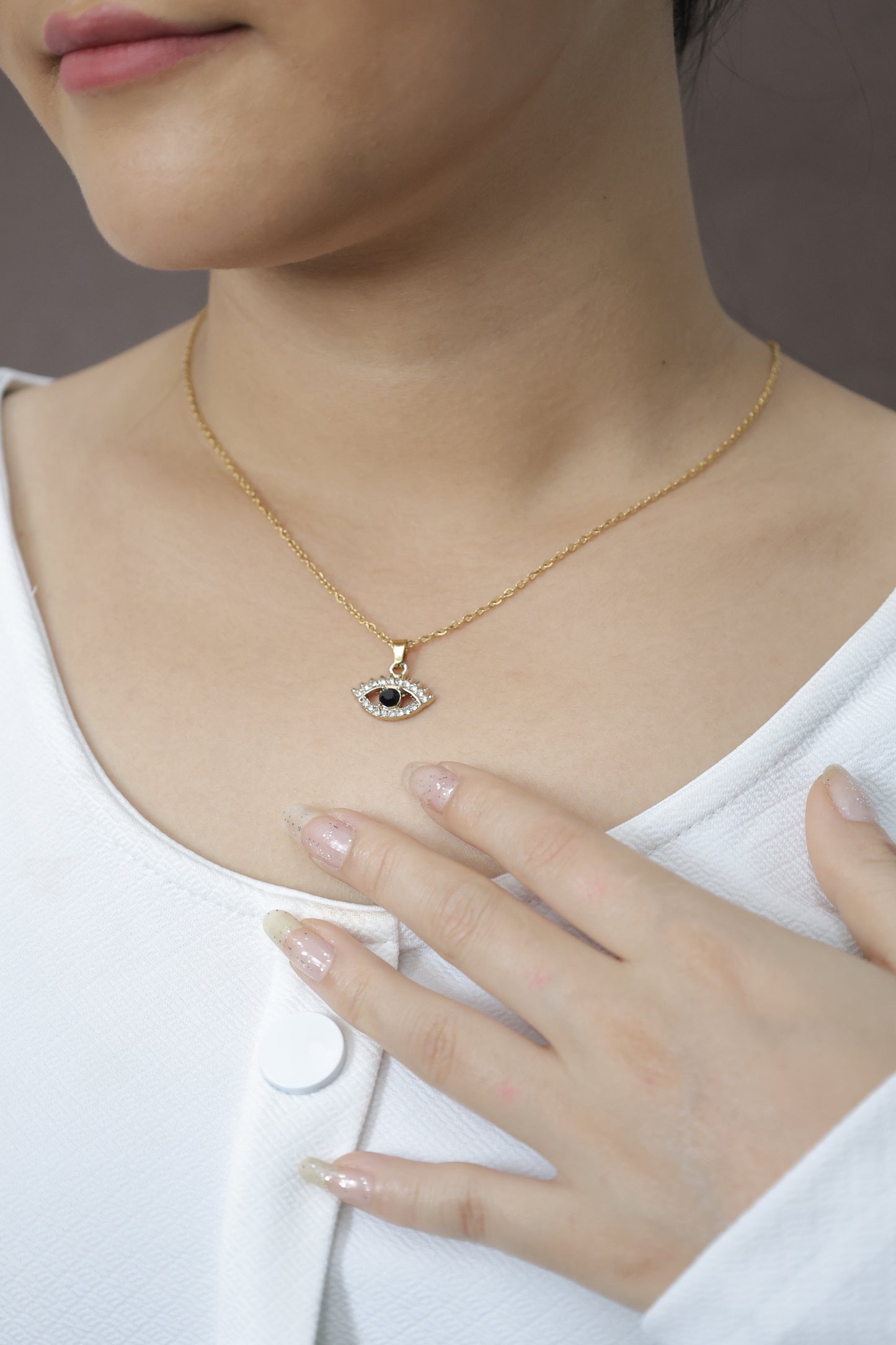 Evil Eye Sparkle Pendant Necklace