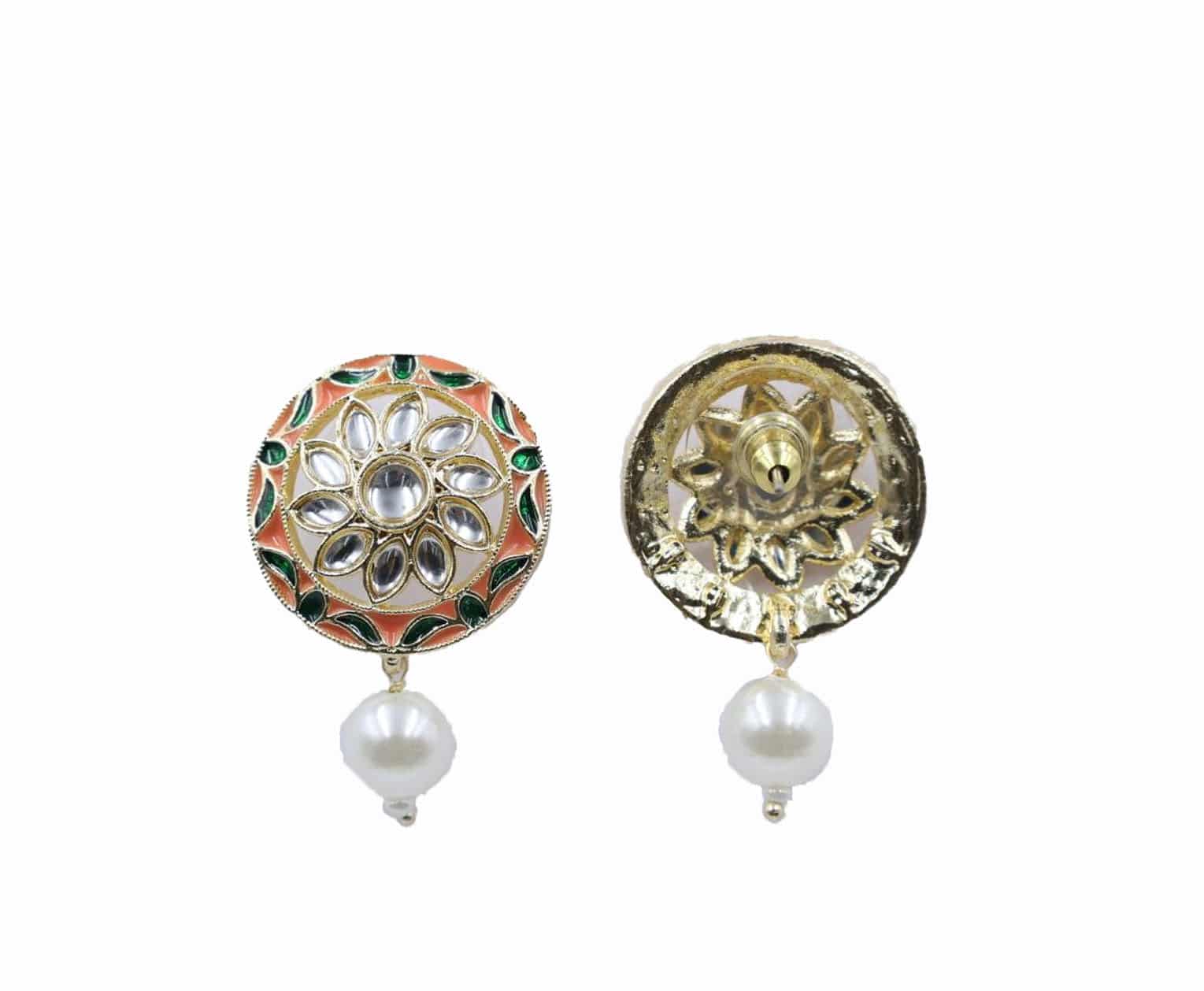 Floral Glow Kundan Drop Earring - Mywishtree