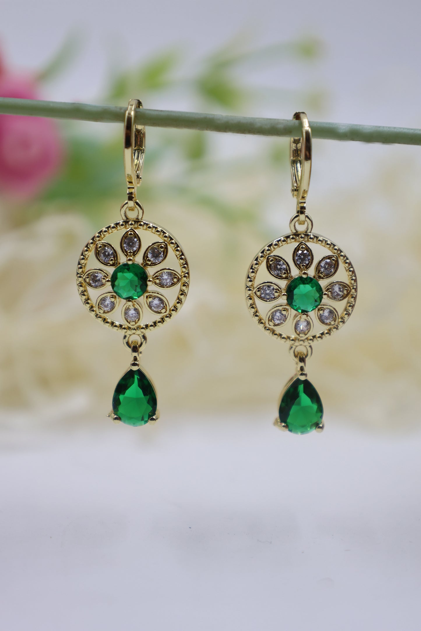 Elegant Floral Drop Earrings