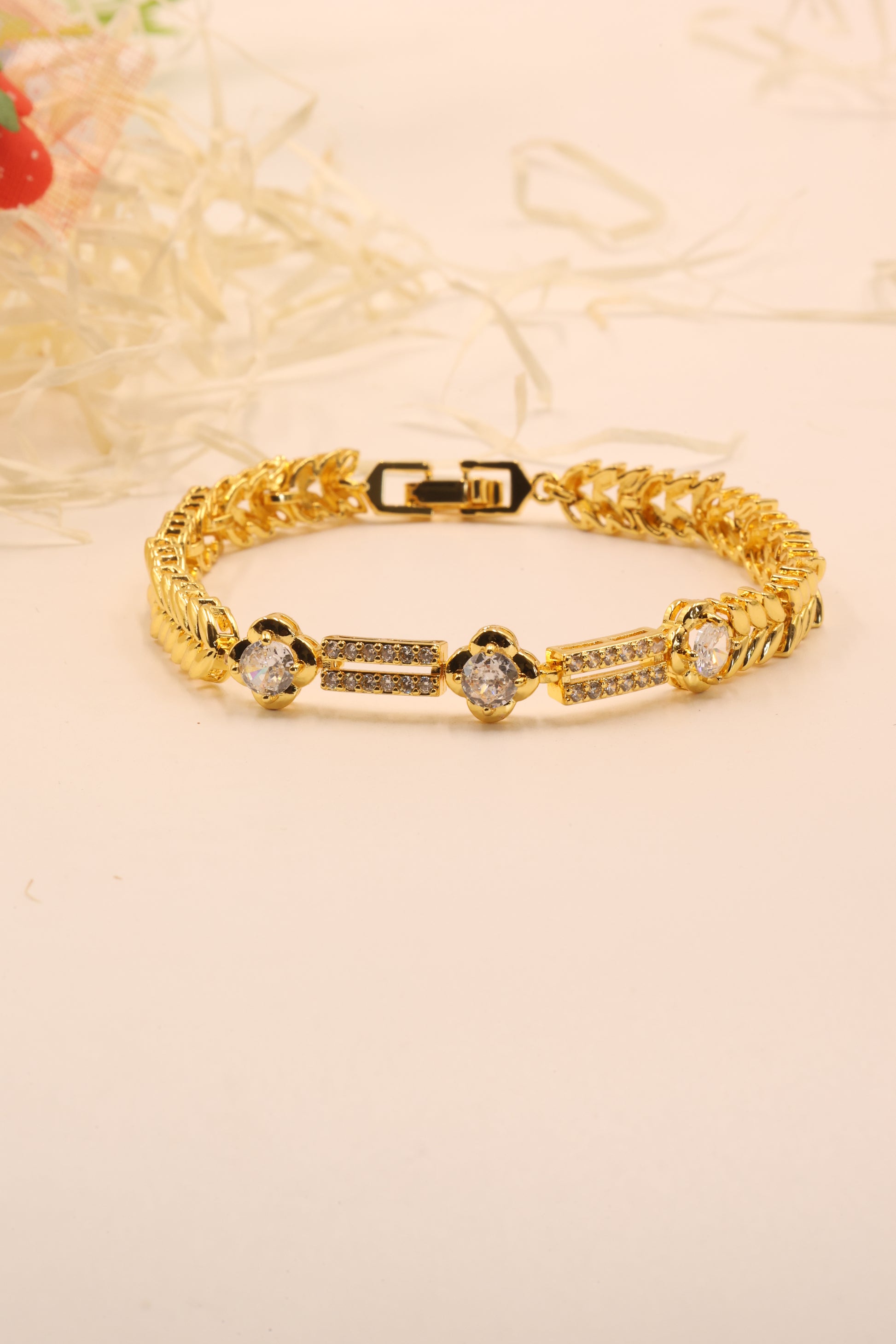 Royal Radiance Gold-Plated CZ Bracelet – Luxe Edition