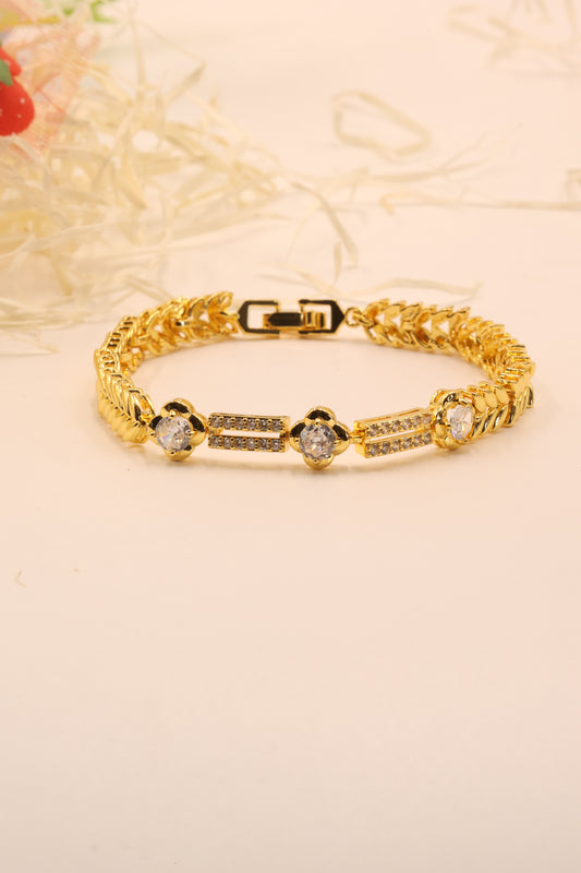 Royal Radiance Gold-Plated CZ Bracelet – Luxe Edition