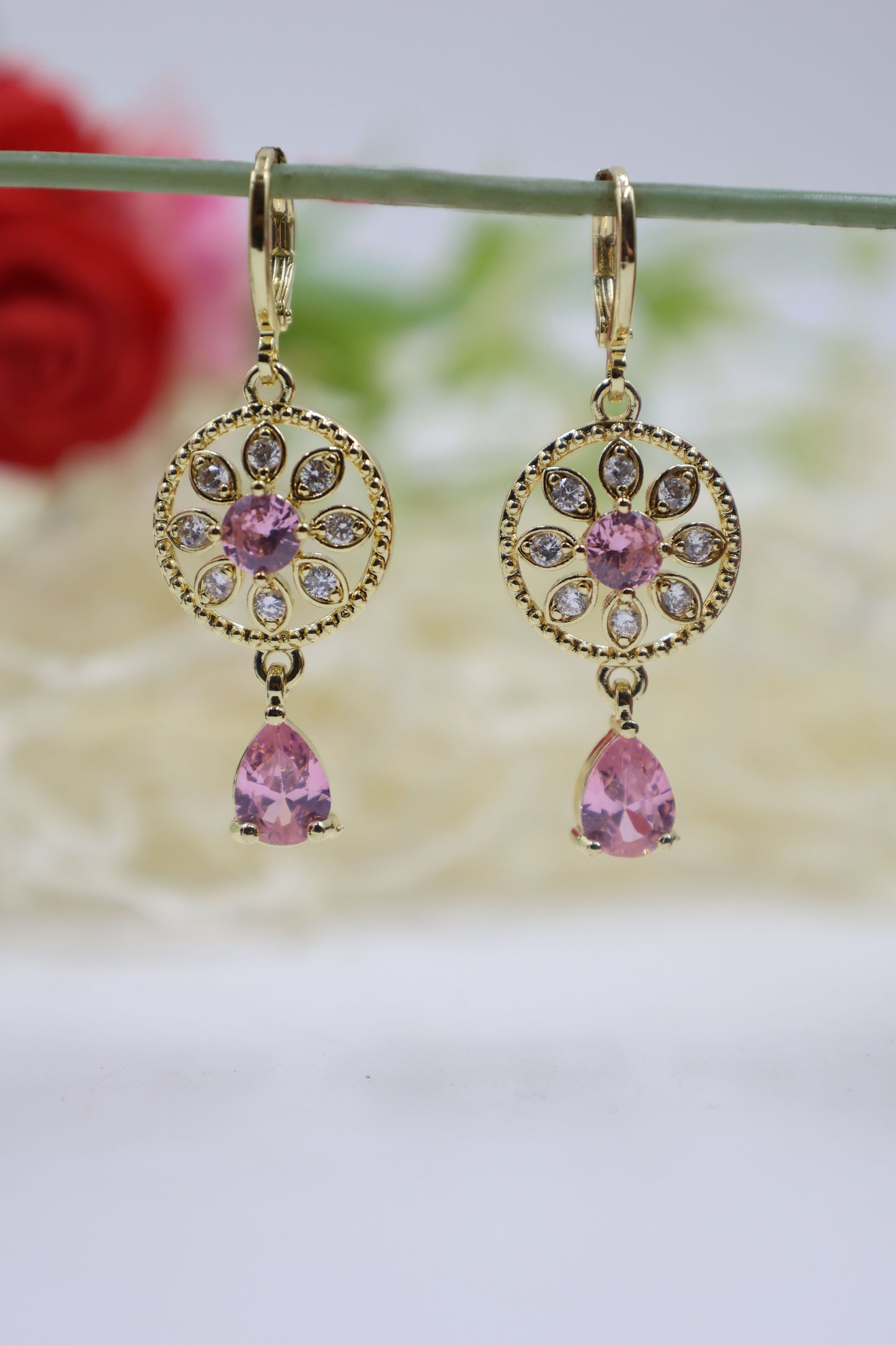 Elegant Floral Drop Earrings
