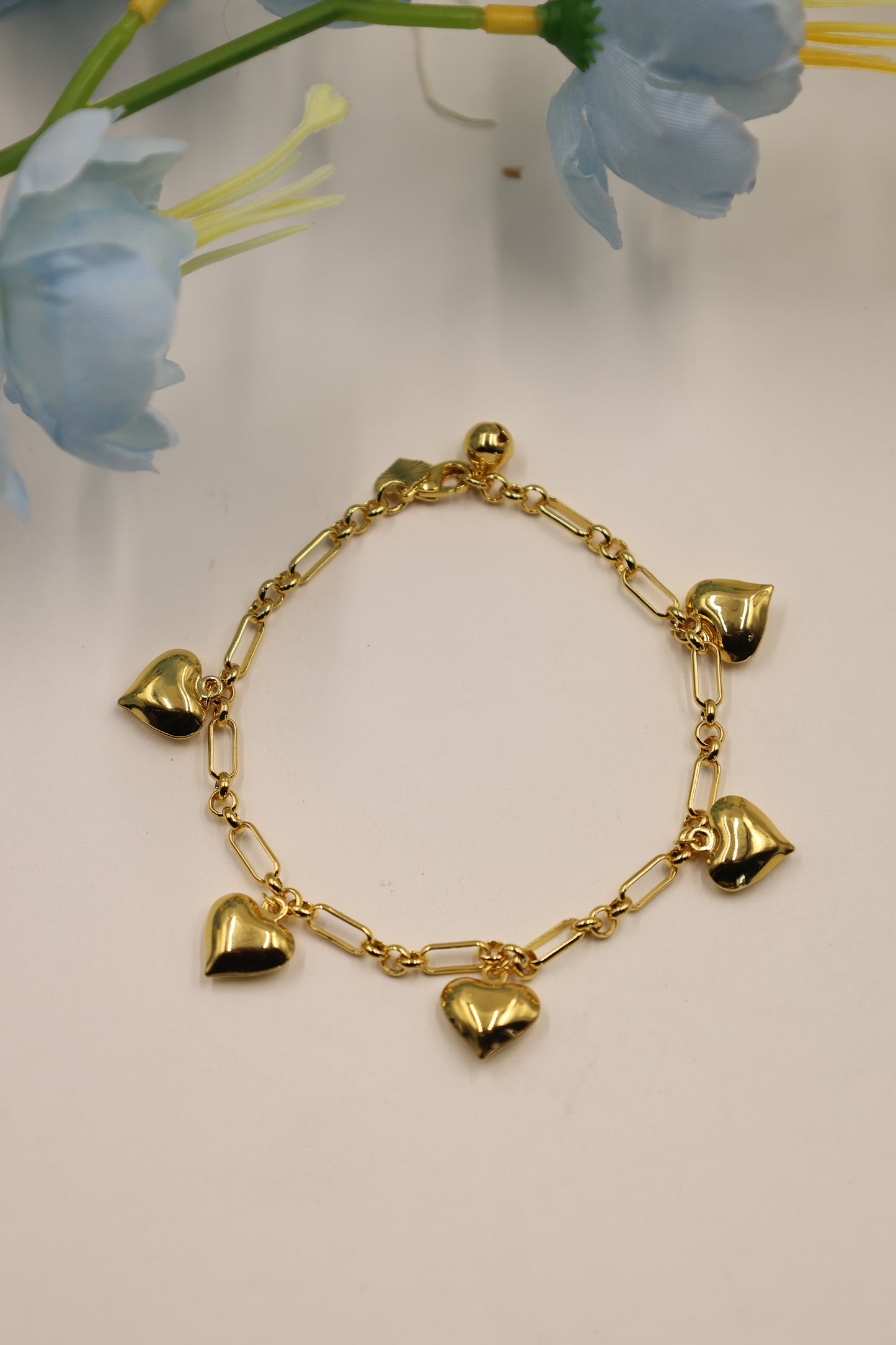 Golden Heartbeat Charm Bracelet