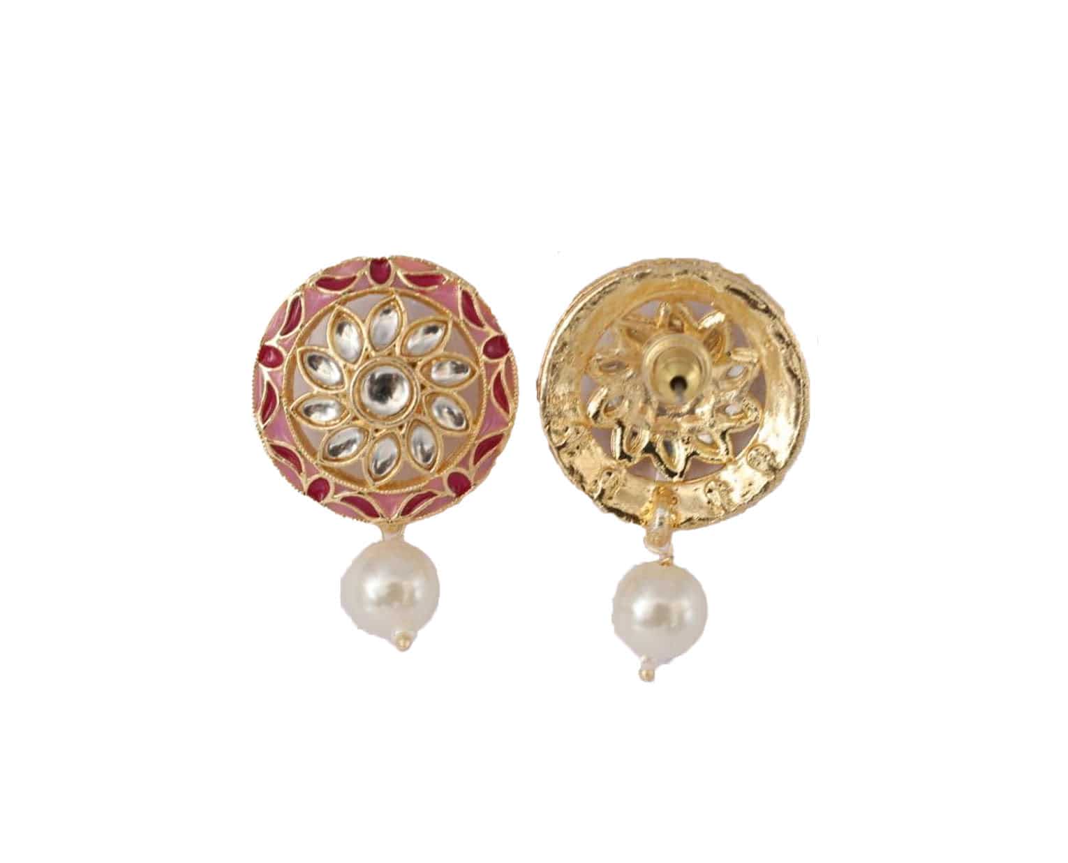 Floral Glow Kundan Drop Earring - Mywishtree
