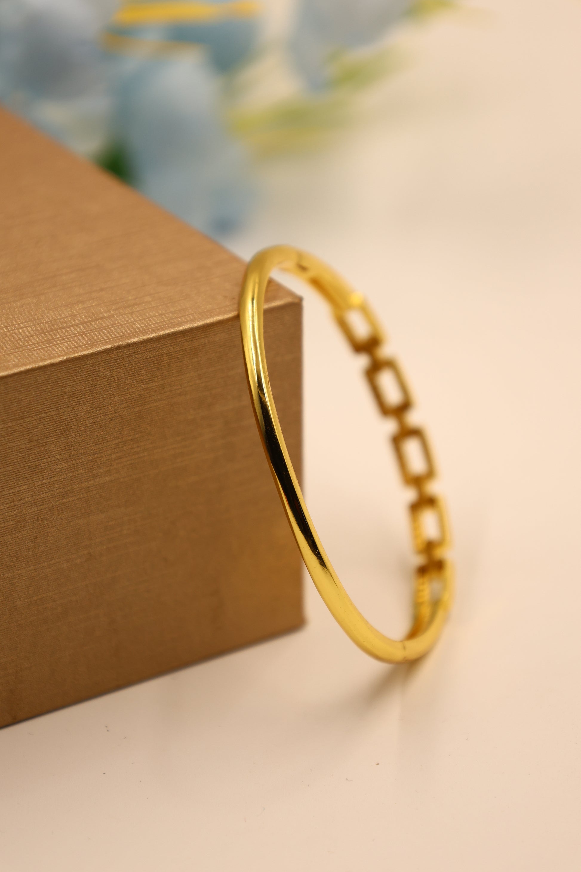 Golden Link Luxe CZ Chain Bangle