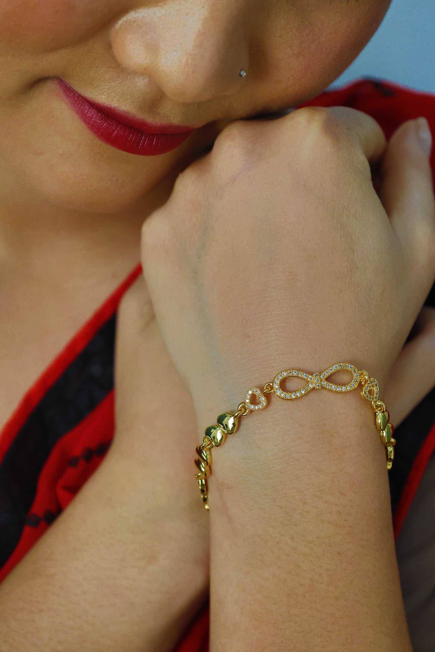Infinity of Hearts CZ Bracelet