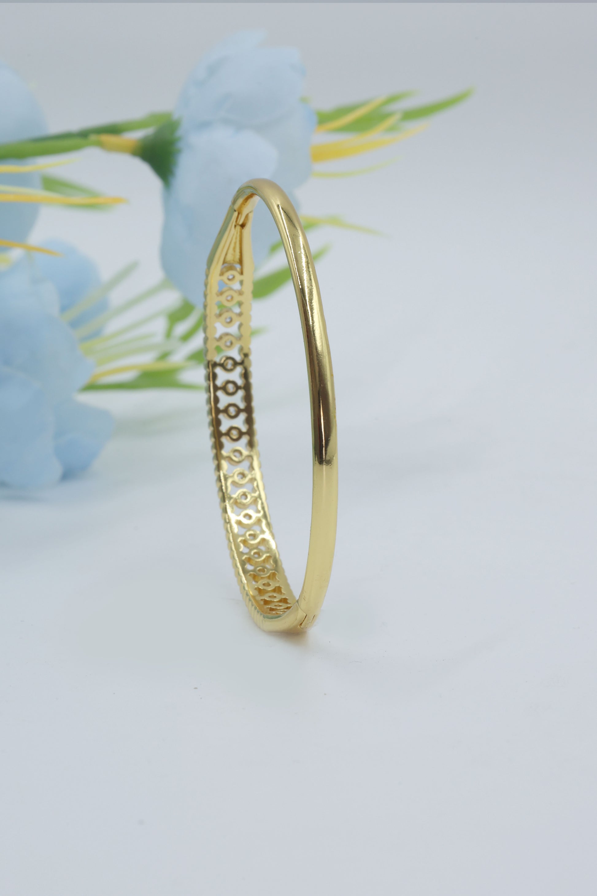 Royal Radiance Gold-Plated CZ Line Bangle