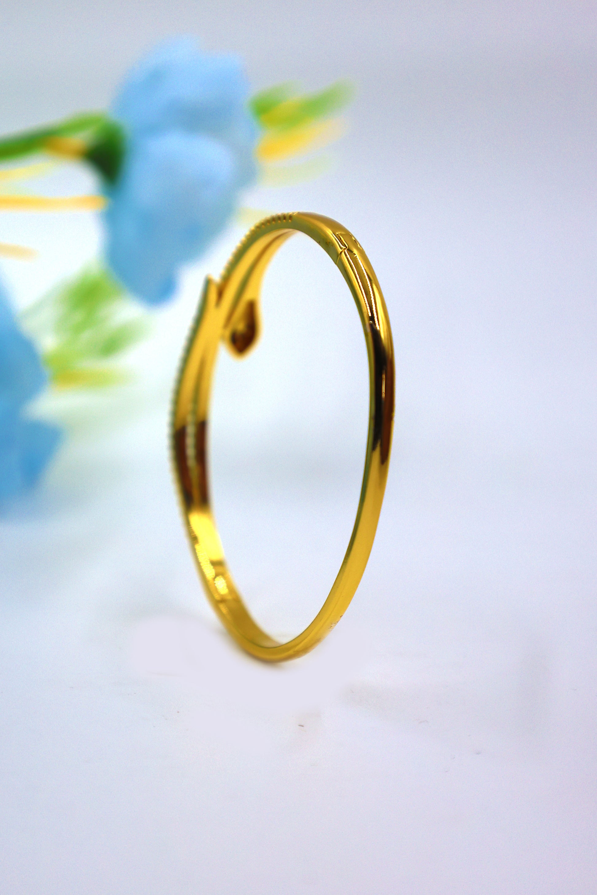 Golden Serpent Sparkle CZ Bangle