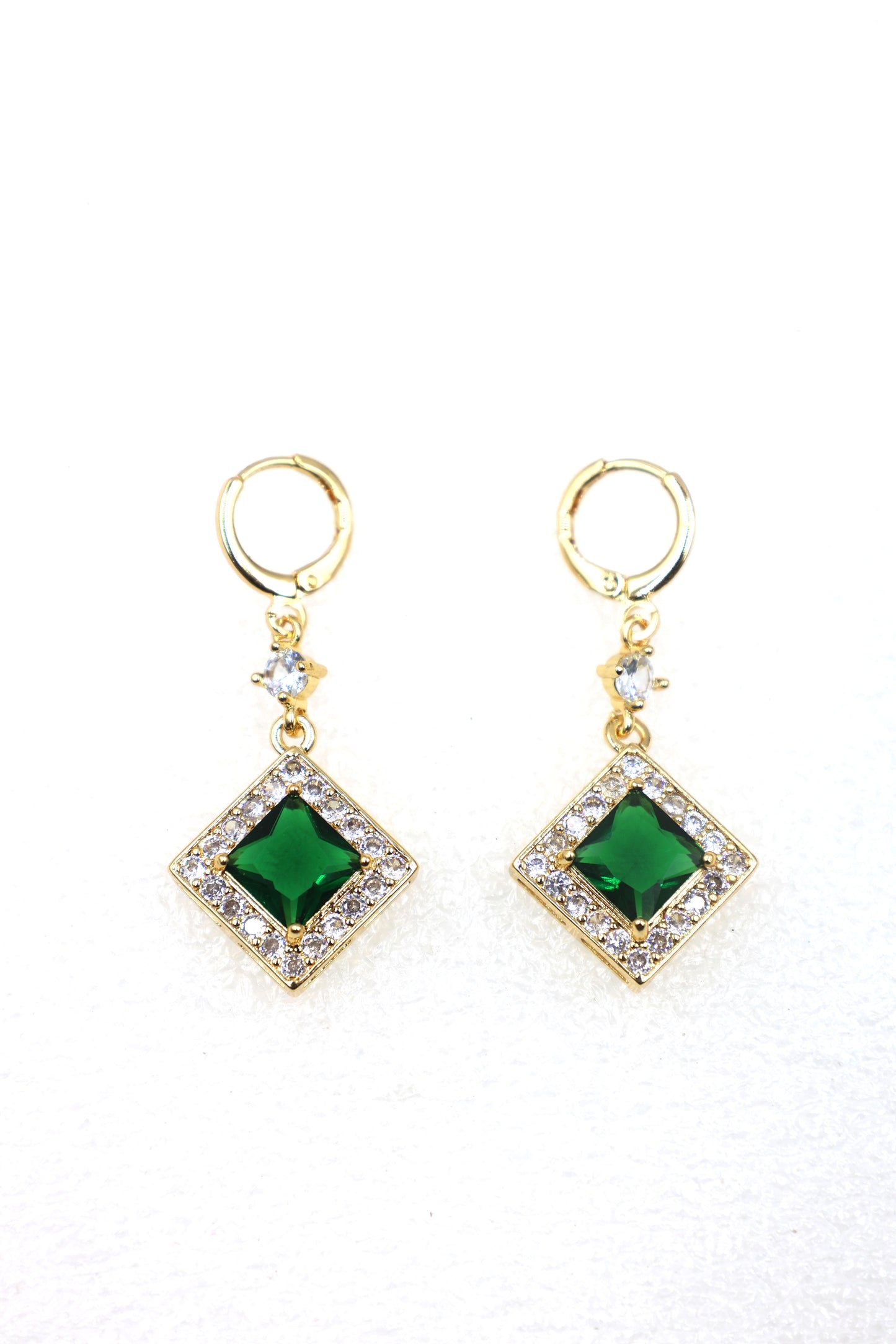 Princess-Cut Zircon Drop Earrings