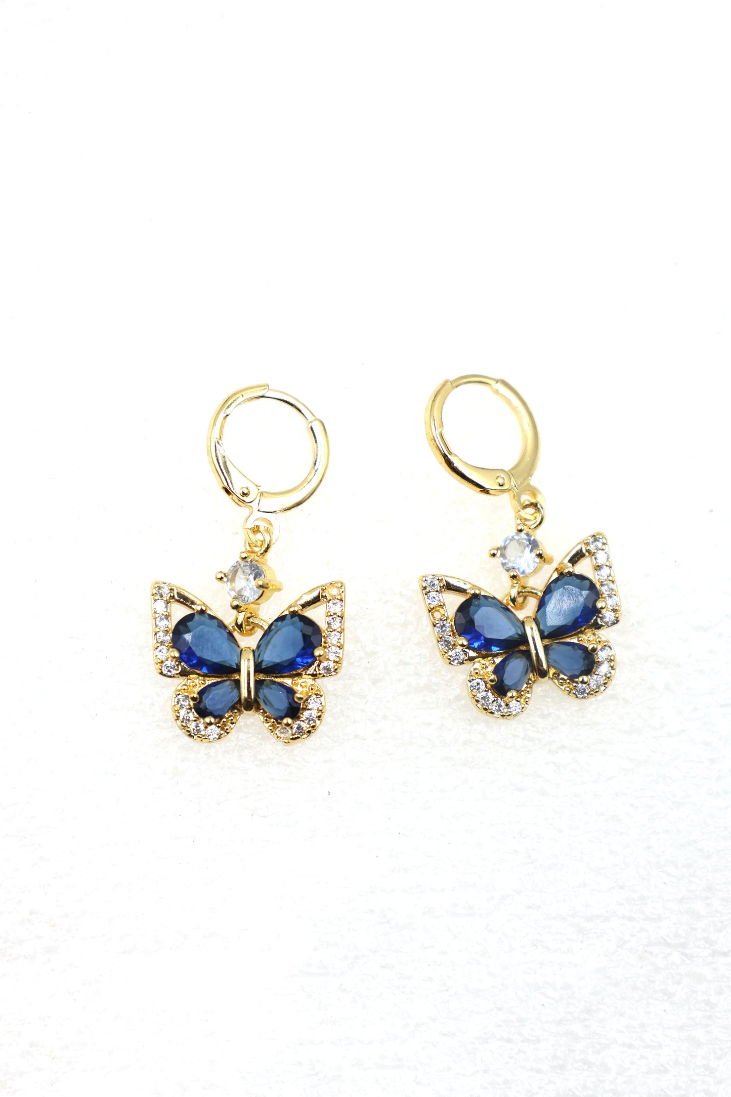 Elegant Butterfly CZ Drop Earrings