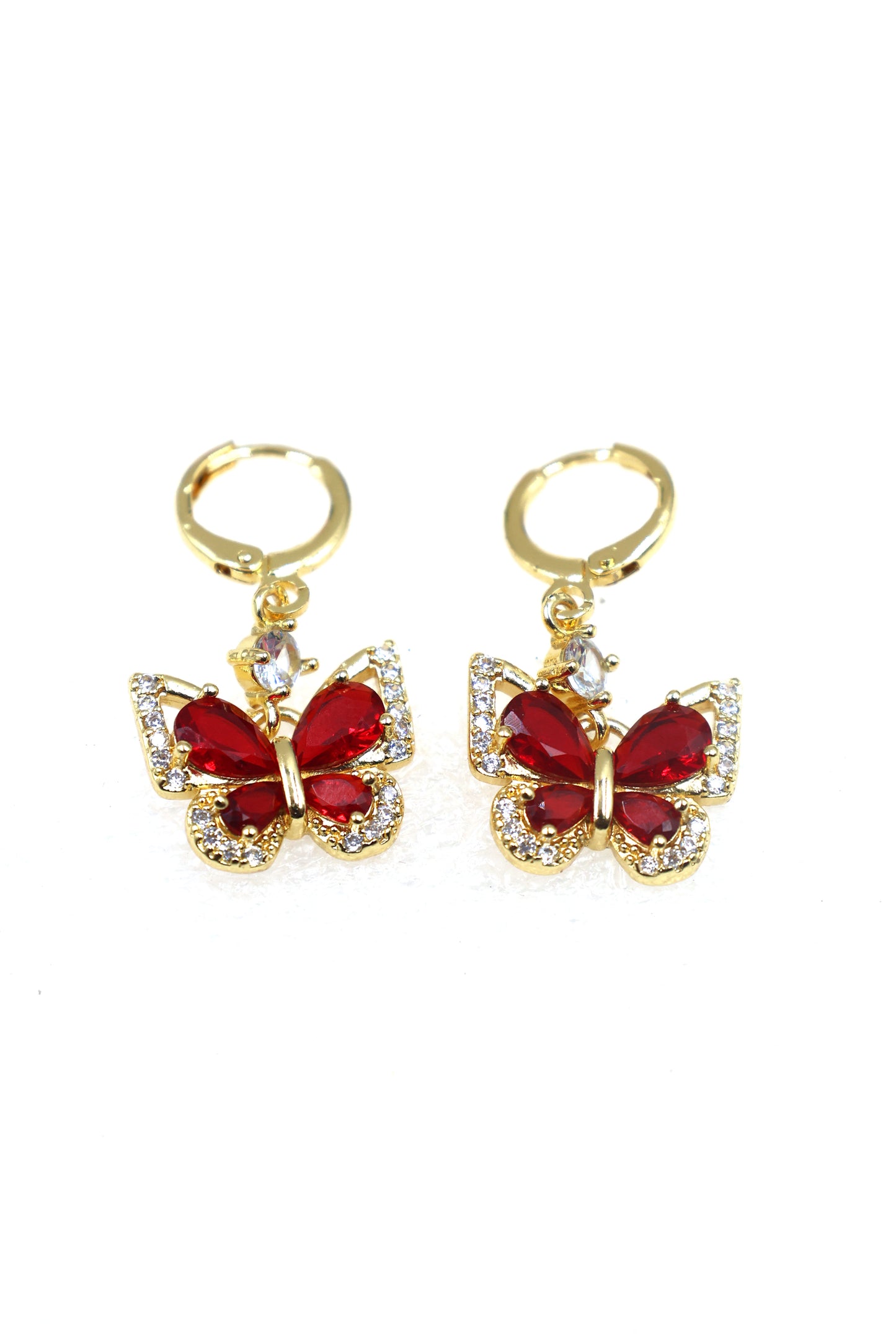 Elegant Butterfly CZ Drop Earrings