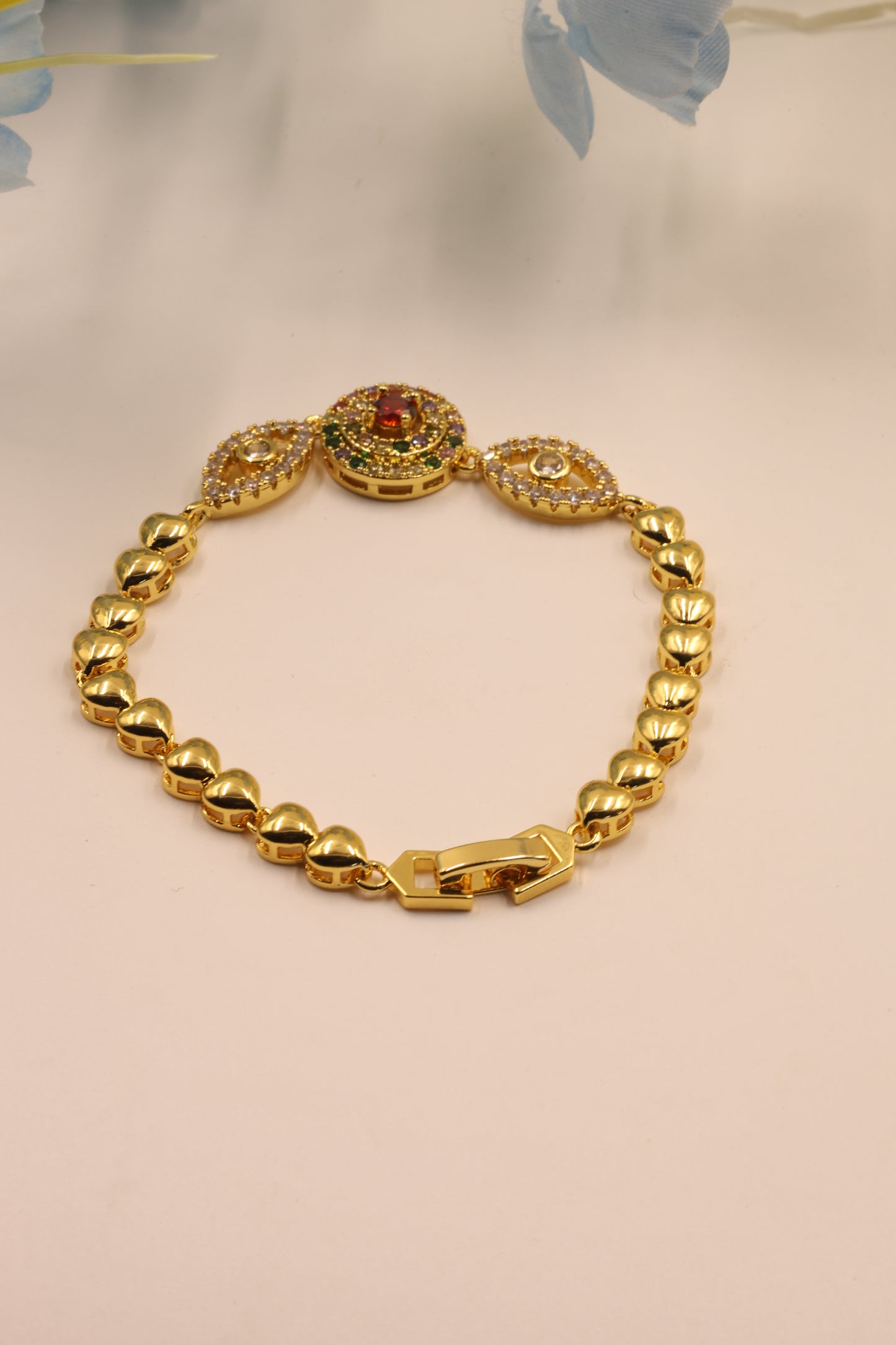 Navratna Harmony Bracelet with CZ Accents