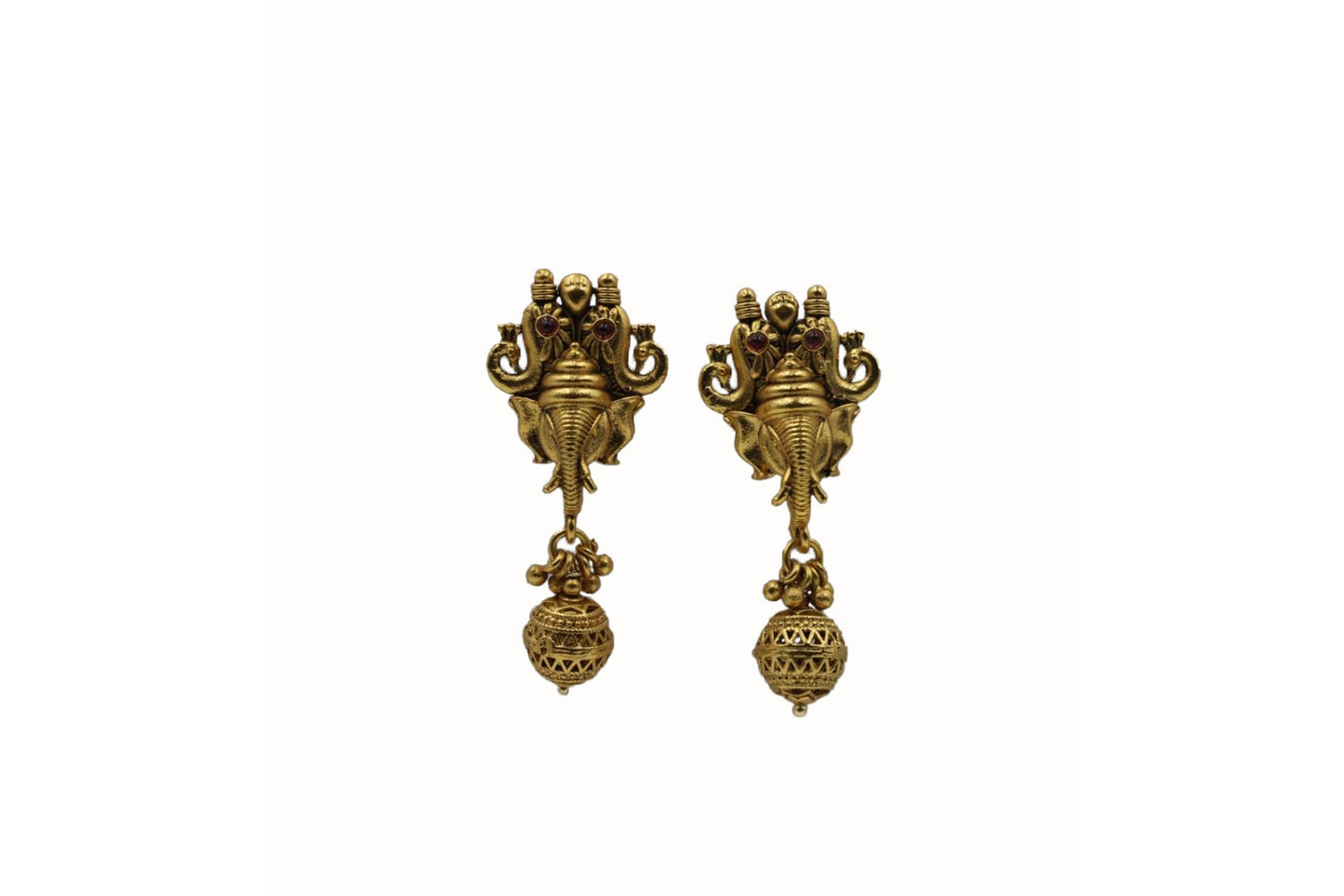 Antique Temple Necklace With Matte Gold Plating - Mywishtree