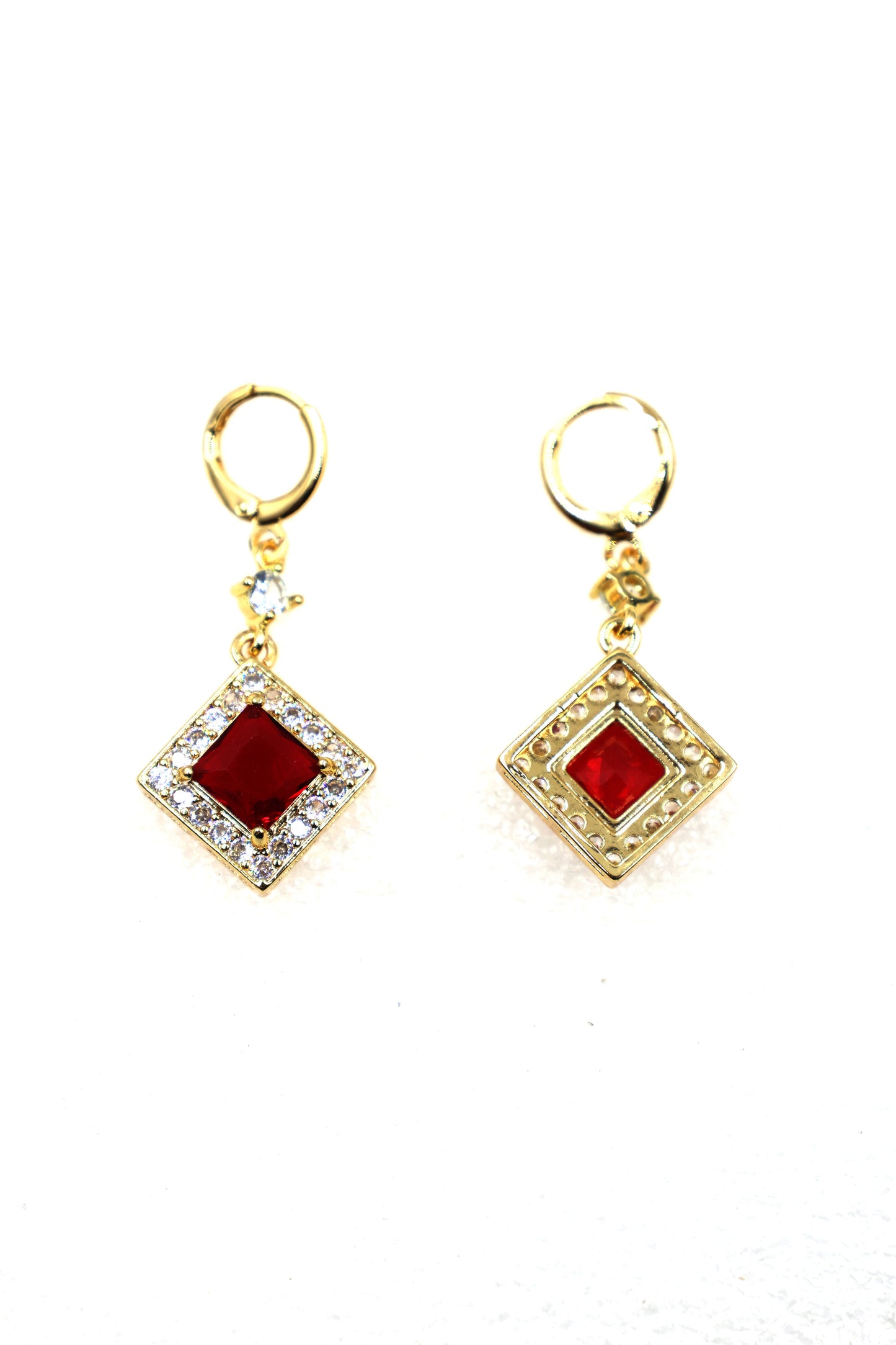 Princess-Cut Zircon Drop Earrings