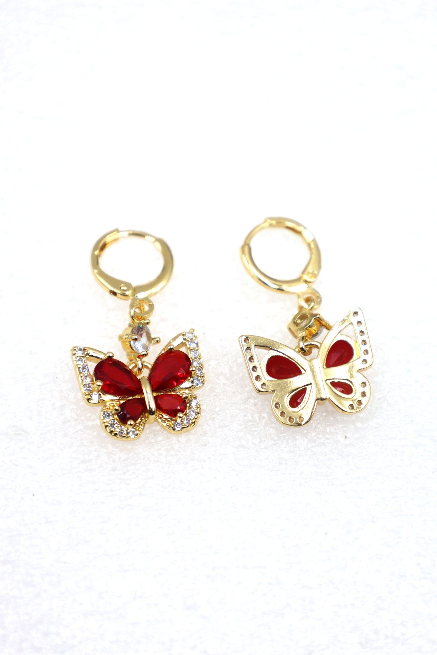 Elegant Butterfly CZ Drop Earrings