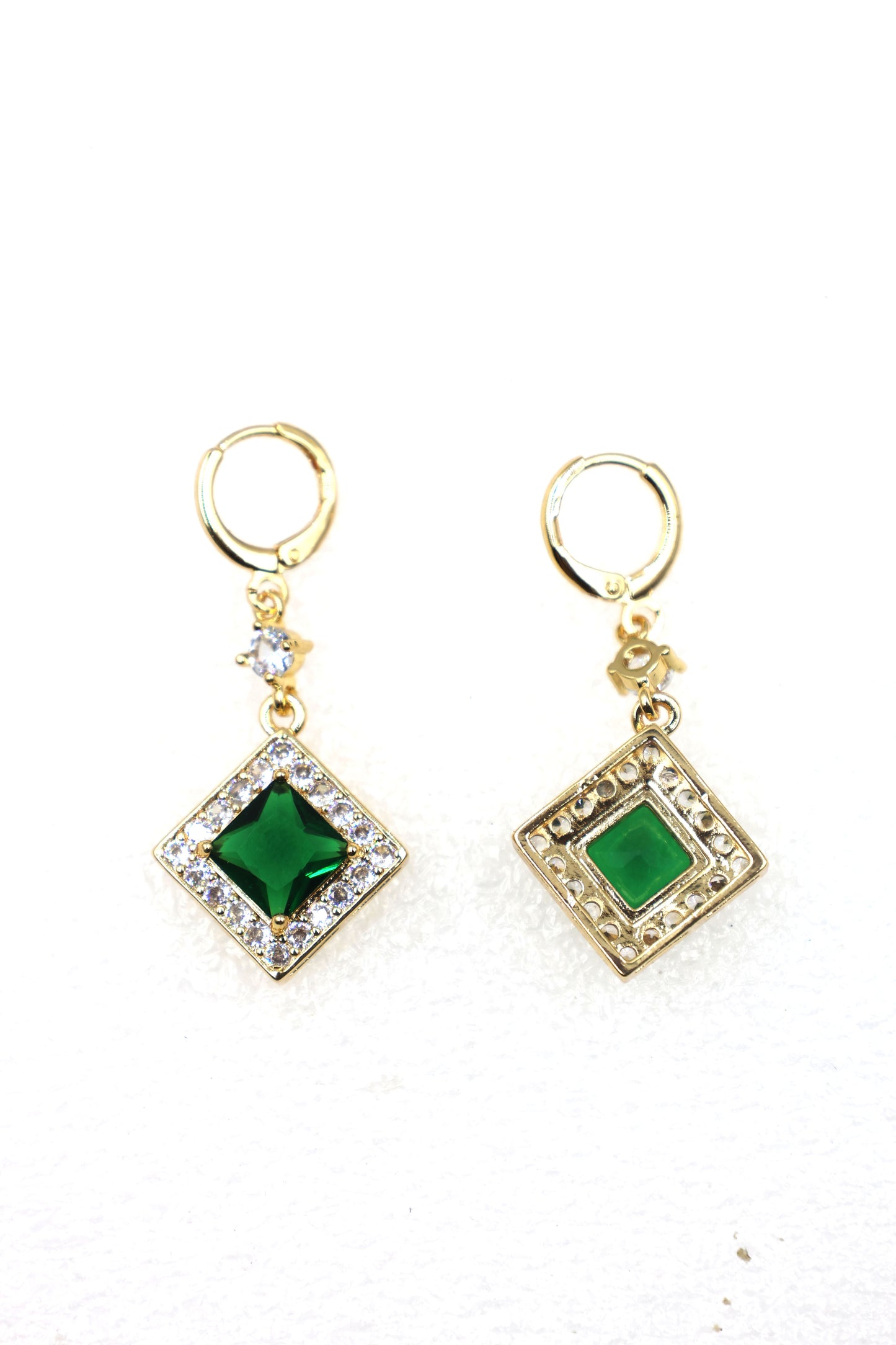 Princess-Cut Zircon Drop Earrings