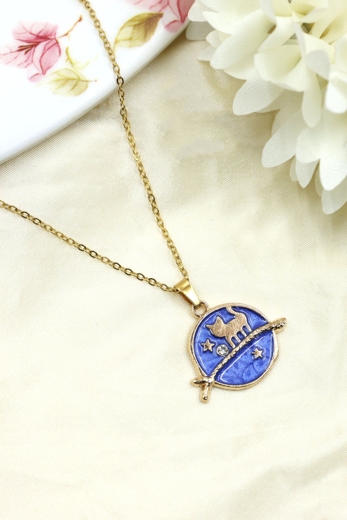 Midnight Cat Gold-Plated Pendant Necklace