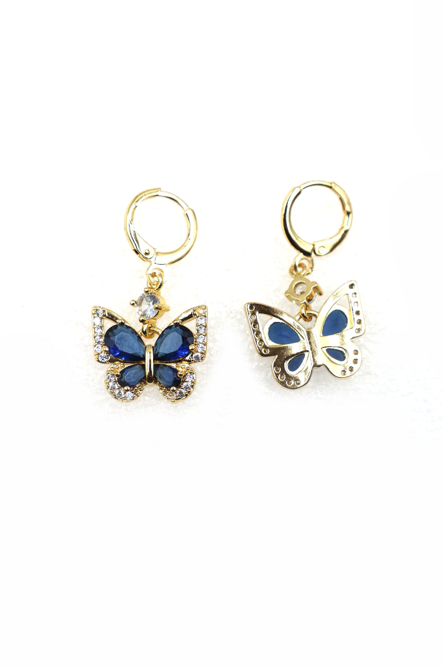 Elegant Butterfly CZ Drop Earrings