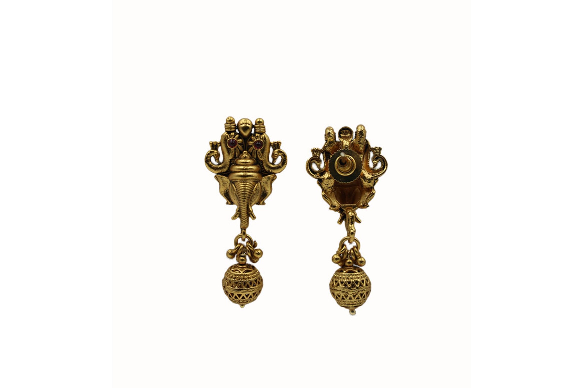 Antique Temple Necklace With Matte Gold Plating - Mywishtree