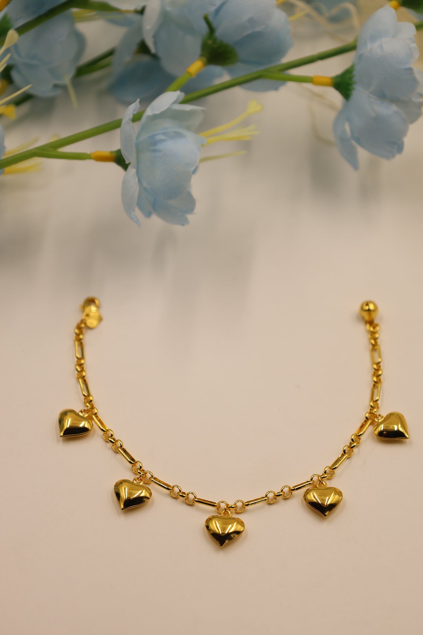 Golden Heartbeat Charm Bracelet