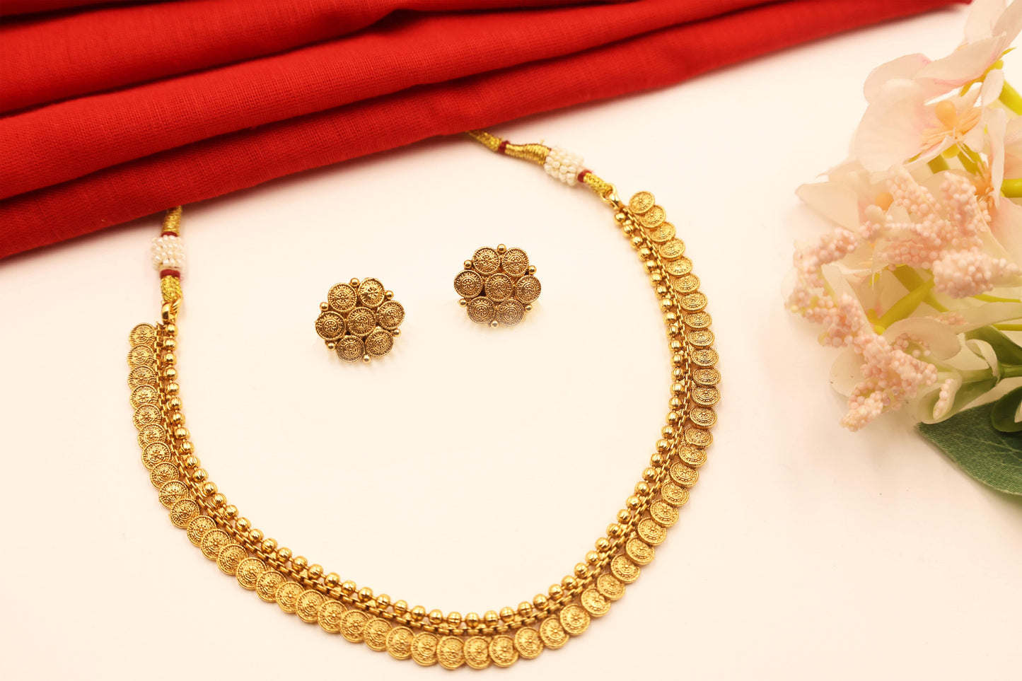 Timeless Temple Pearl Jewellry Set - Mywishtree