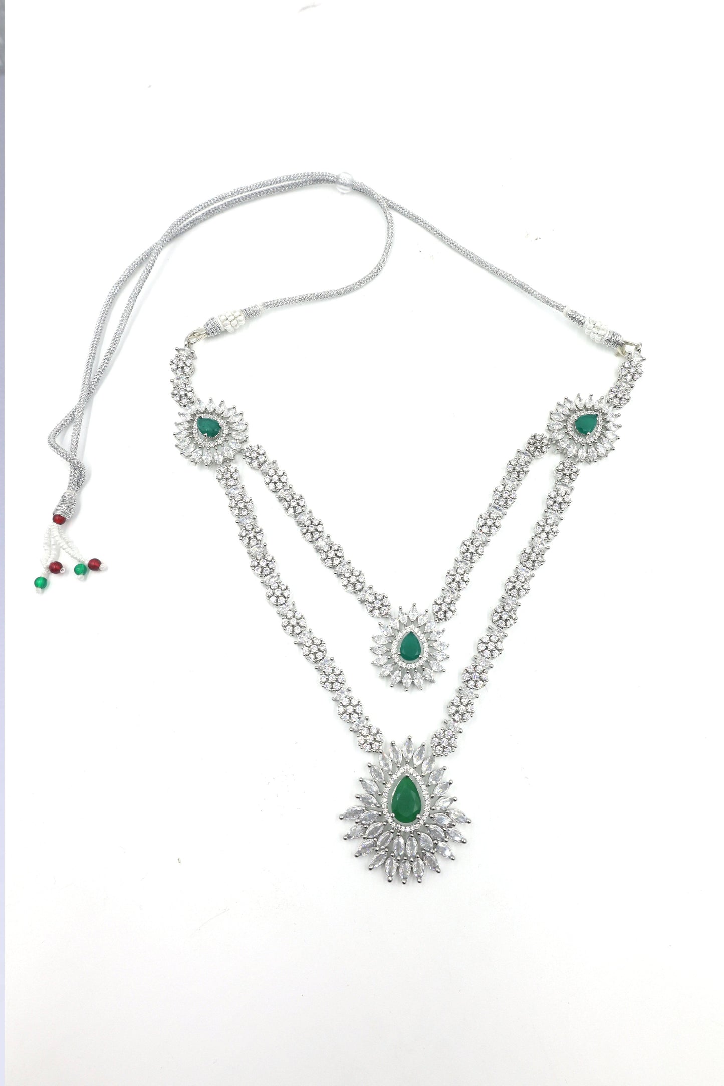 MywishTree Copper Gold-Plated Cubic Zirconia Studded Layered Necklace - Mywishtree