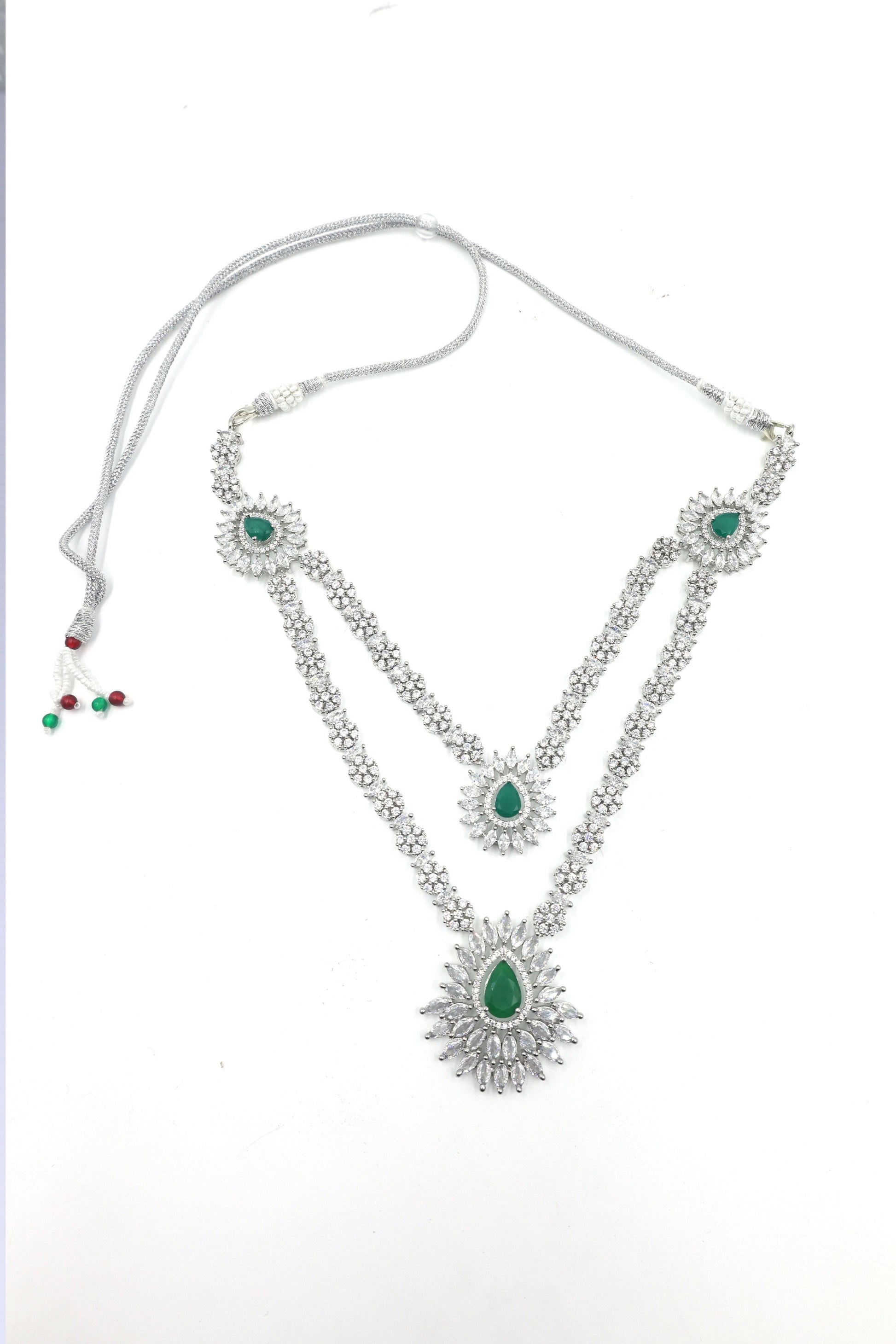 MywishTree Copper Gold-Plated Cubic Zirconia Studded Layered Necklace - Mywishtree