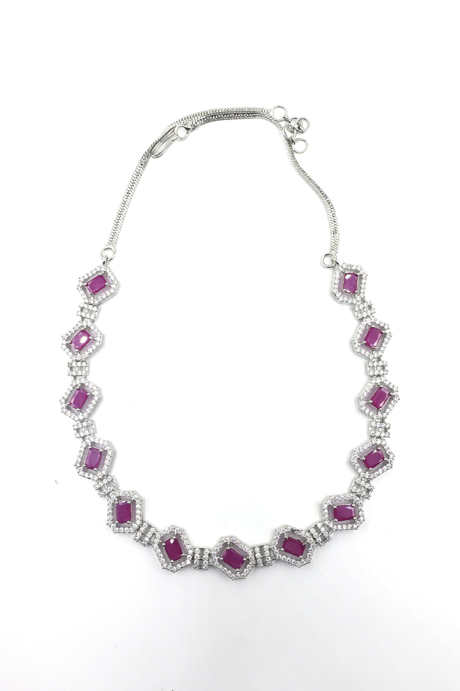 MywishTree Green American Diamond Necklace Set - Mywishtree