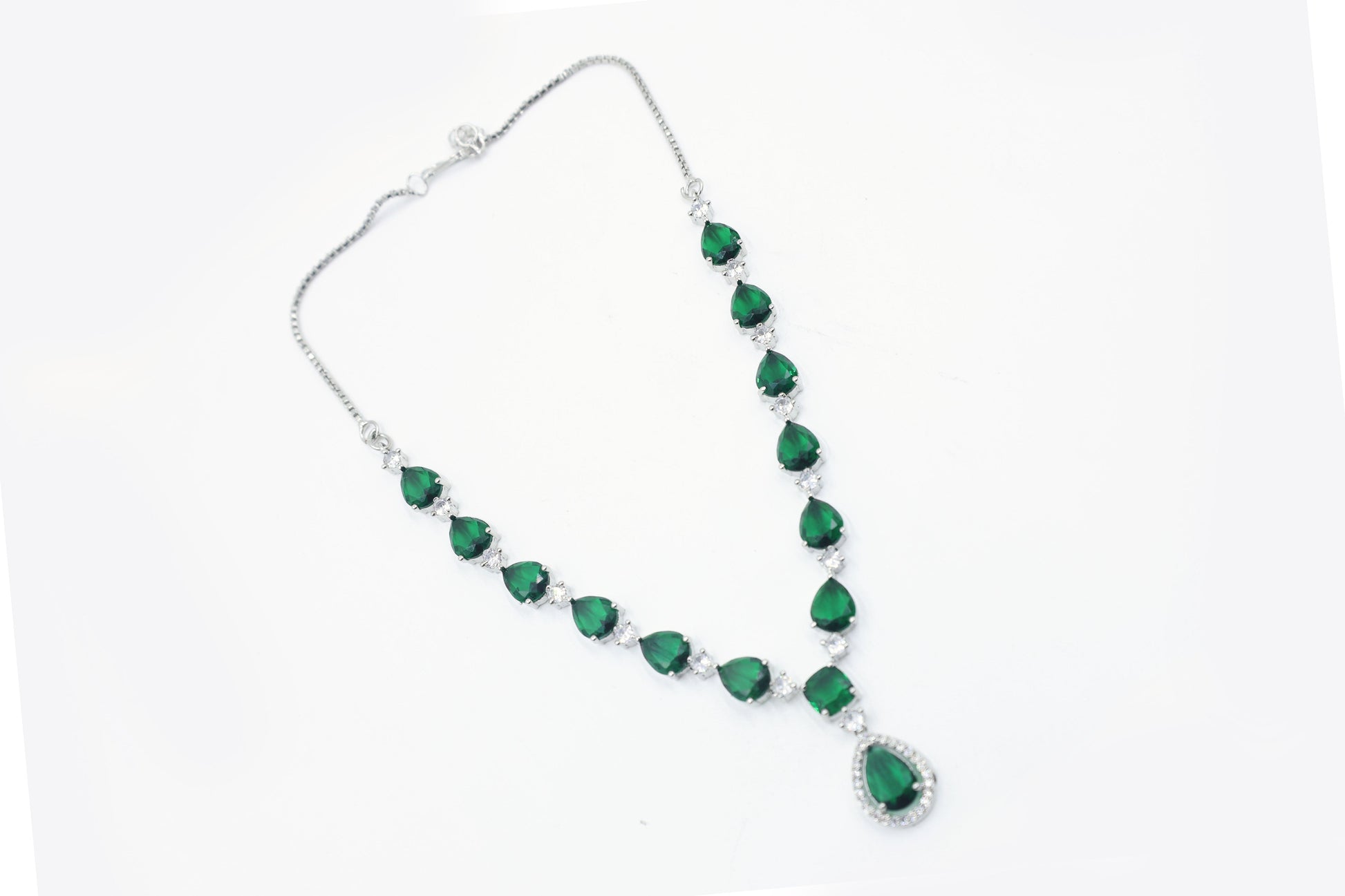 MywishTree Ruby Radiance American Diamond Necklace Set - Mywishtree