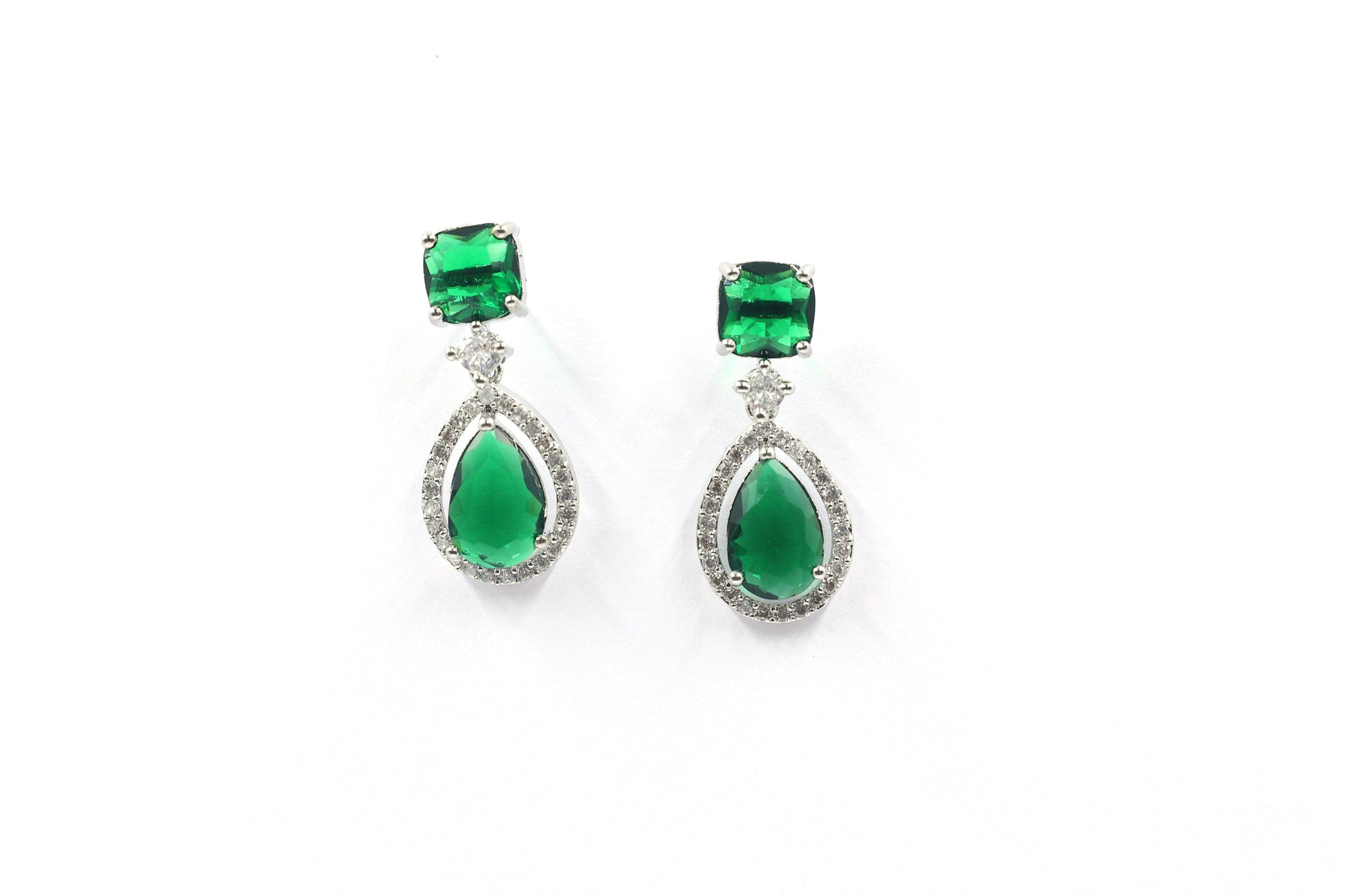 MywishTree Ruby Radiance American Diamond Necklace Set - Mywishtree