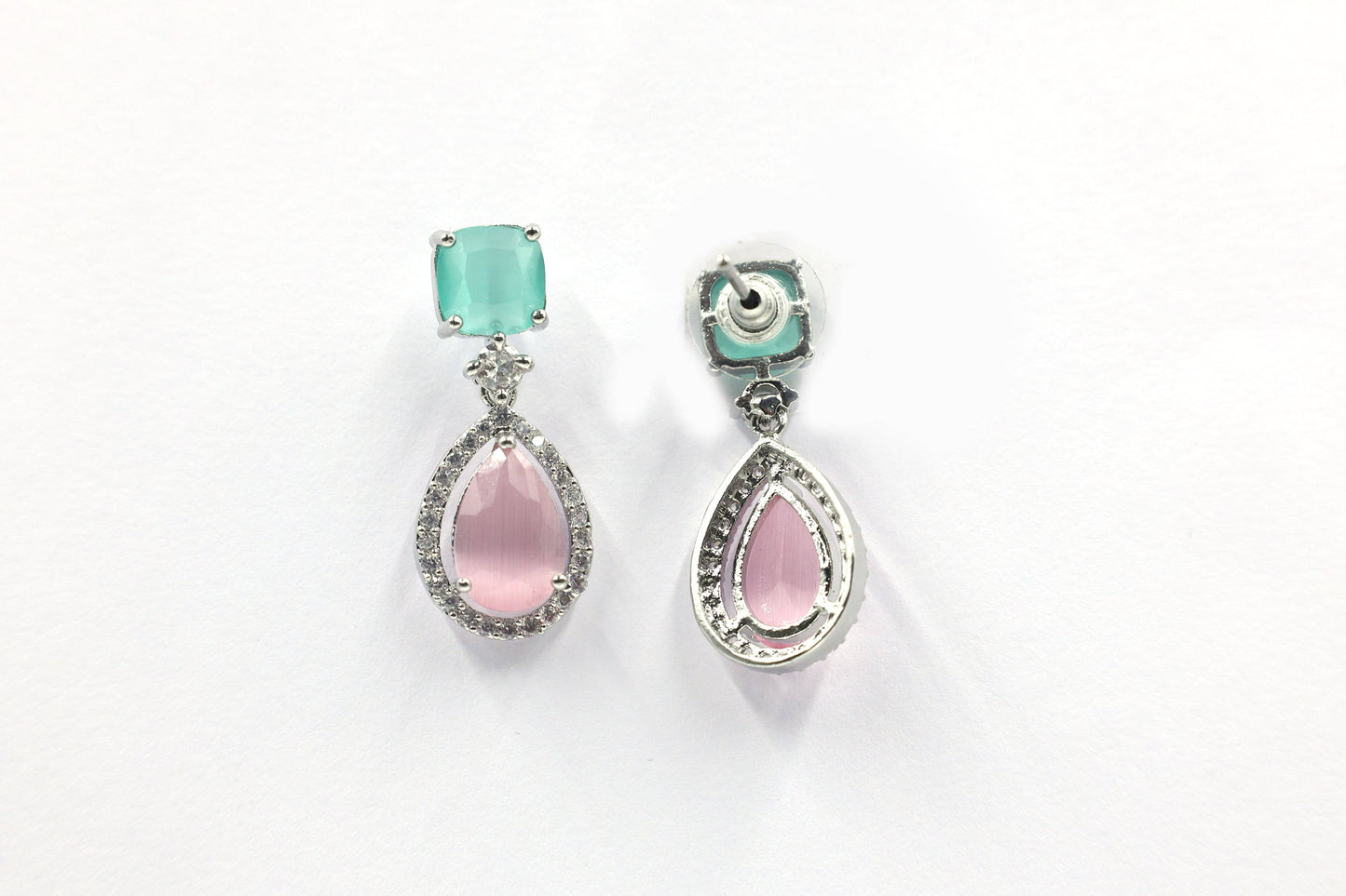 MywishTree Ruby Radiance American Diamond Necklace Set - Mywishtree