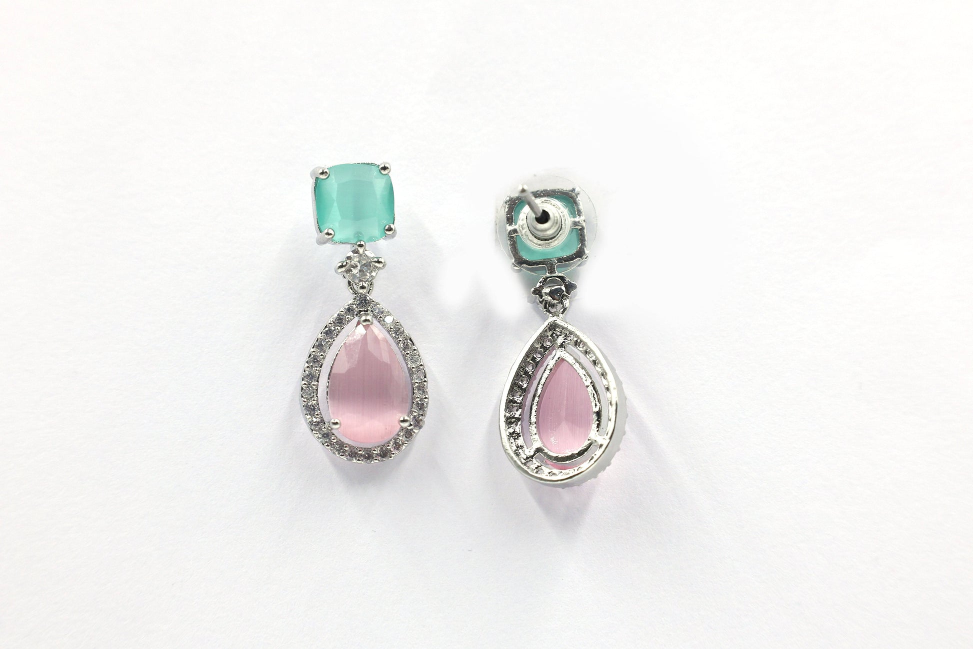 MywishTree Ruby Radiance American Diamond Necklace Set - Mywishtree