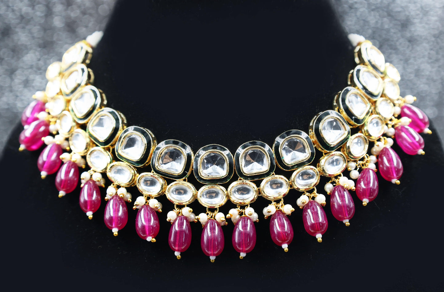 Kundan Set - Mywishtree,Two layered kundan necklace, festive jewelry, wedding, bridal, small function, where can I buy kundan jewellery, My wishtree