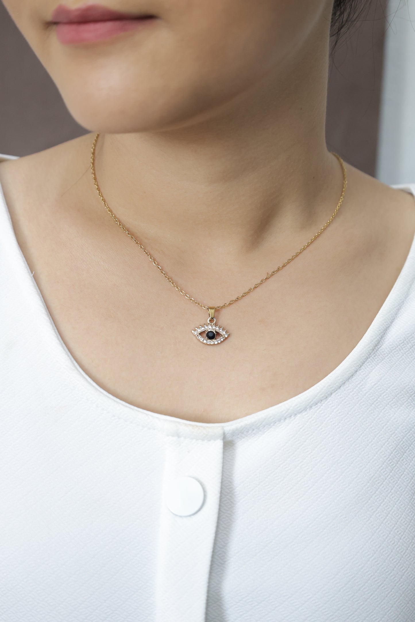 Evil Eye Sparkle Pendant Necklace