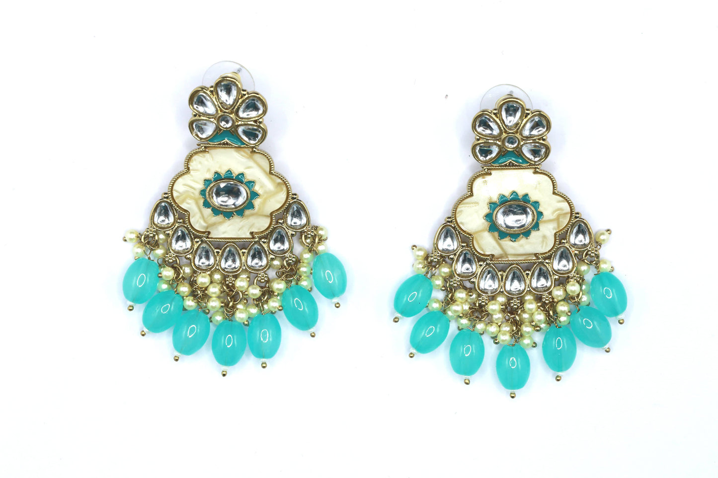 Kundan Beads Earring With Gold Plating - Mywishtree