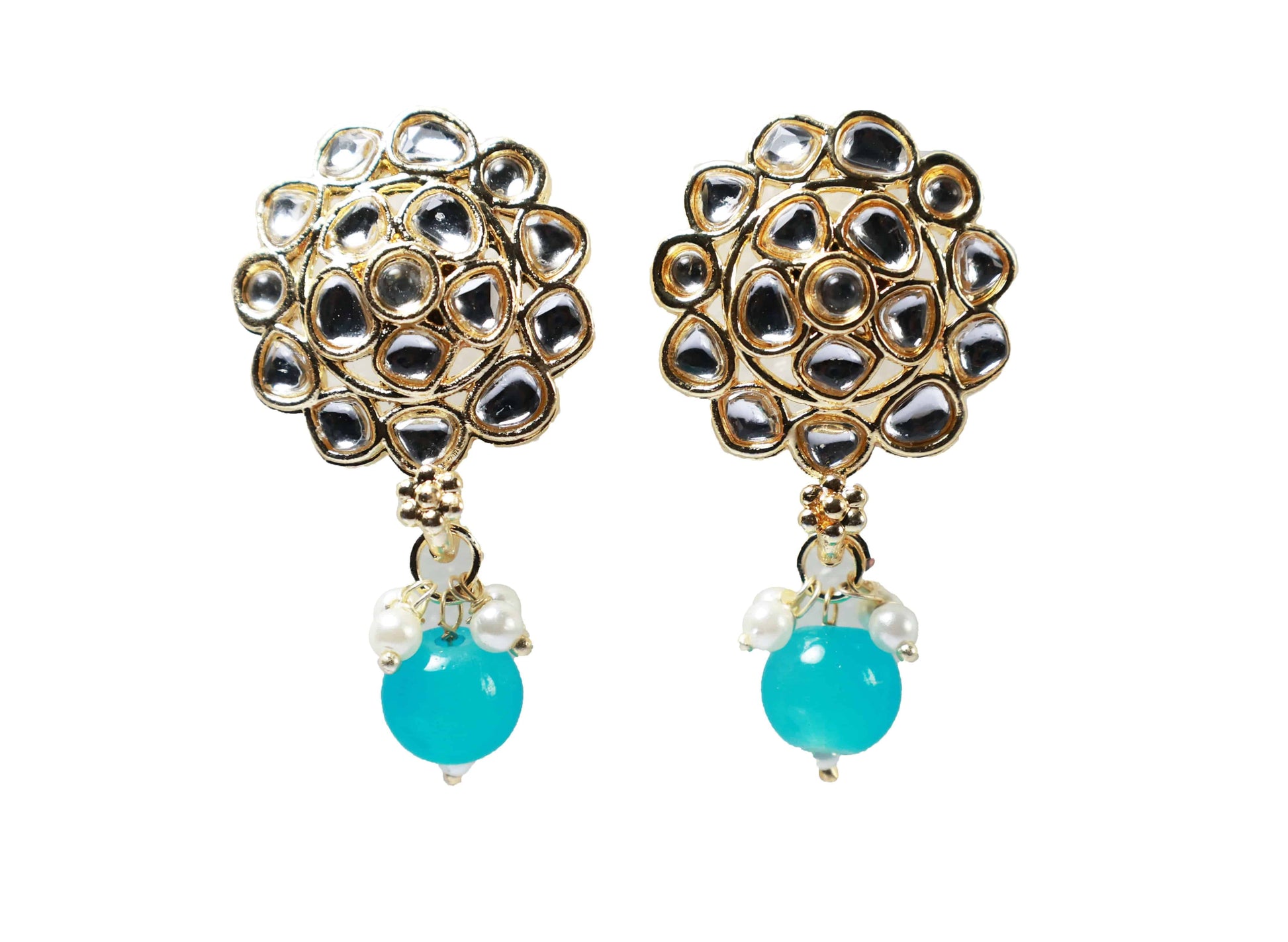 Gold Toned Kundan Studded Drop Earring - Mywishtree