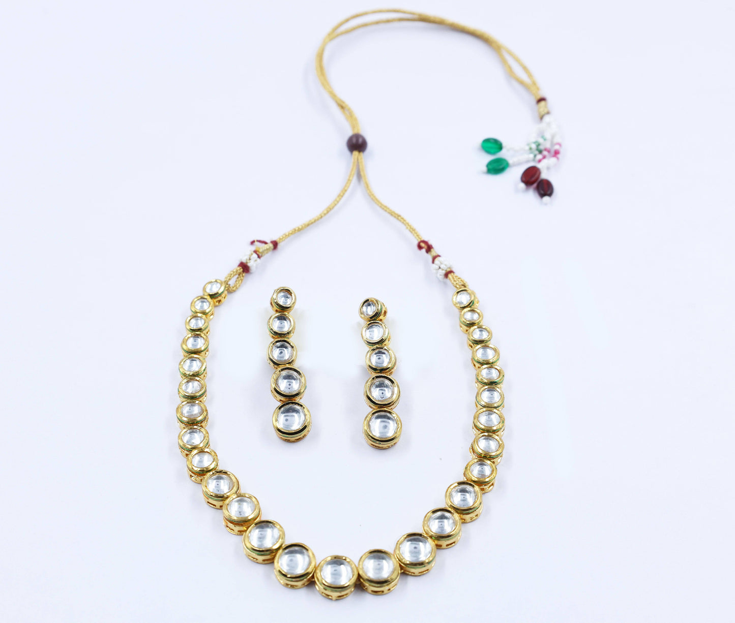Golden Sphere shaped Kundan Set - Mywishtree
