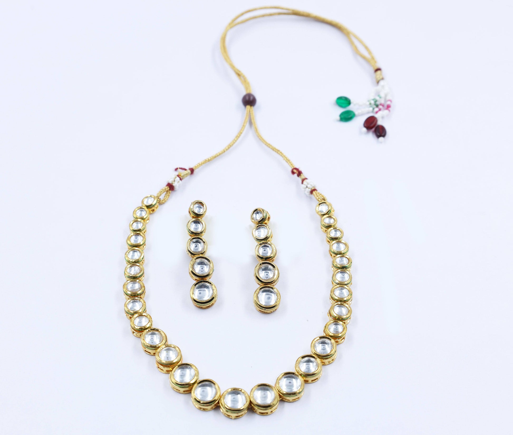 Golden Sphere shaped Kundan Set - Mywishtree