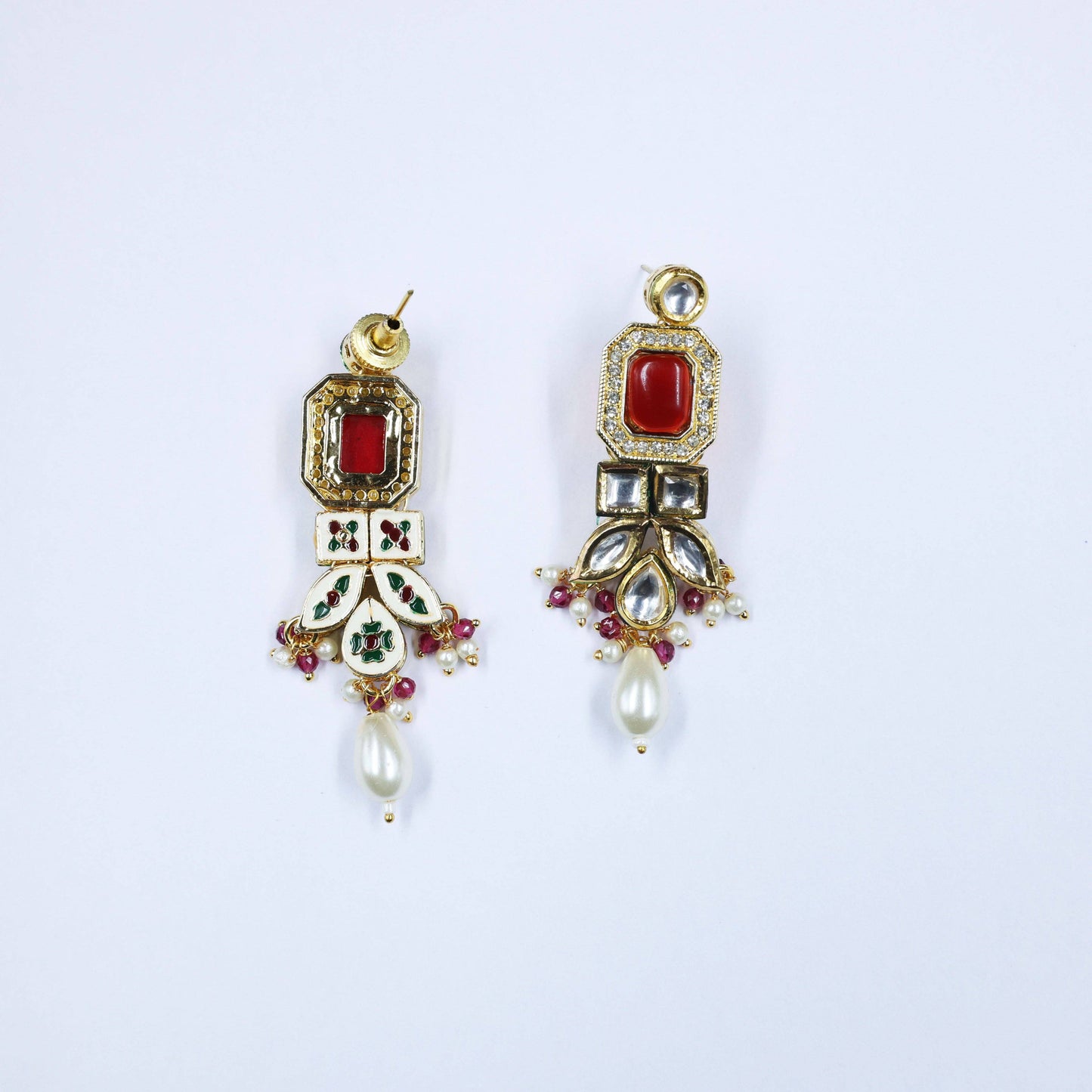 Gold-Plated Kundan Studded Jewellery Set - Mywishtree