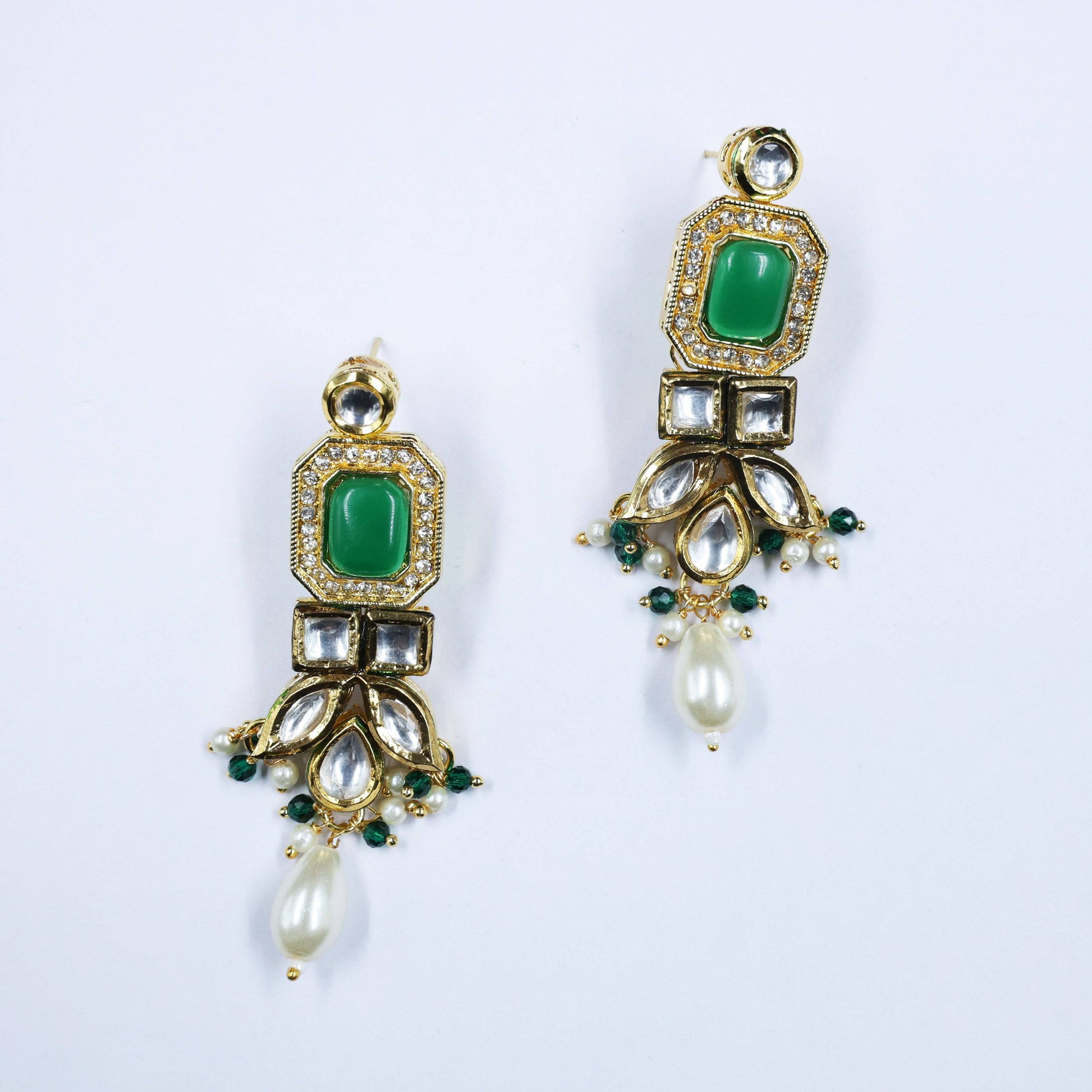 Gold-Plated Kundan Studded Jewellery Set - Mywishtree