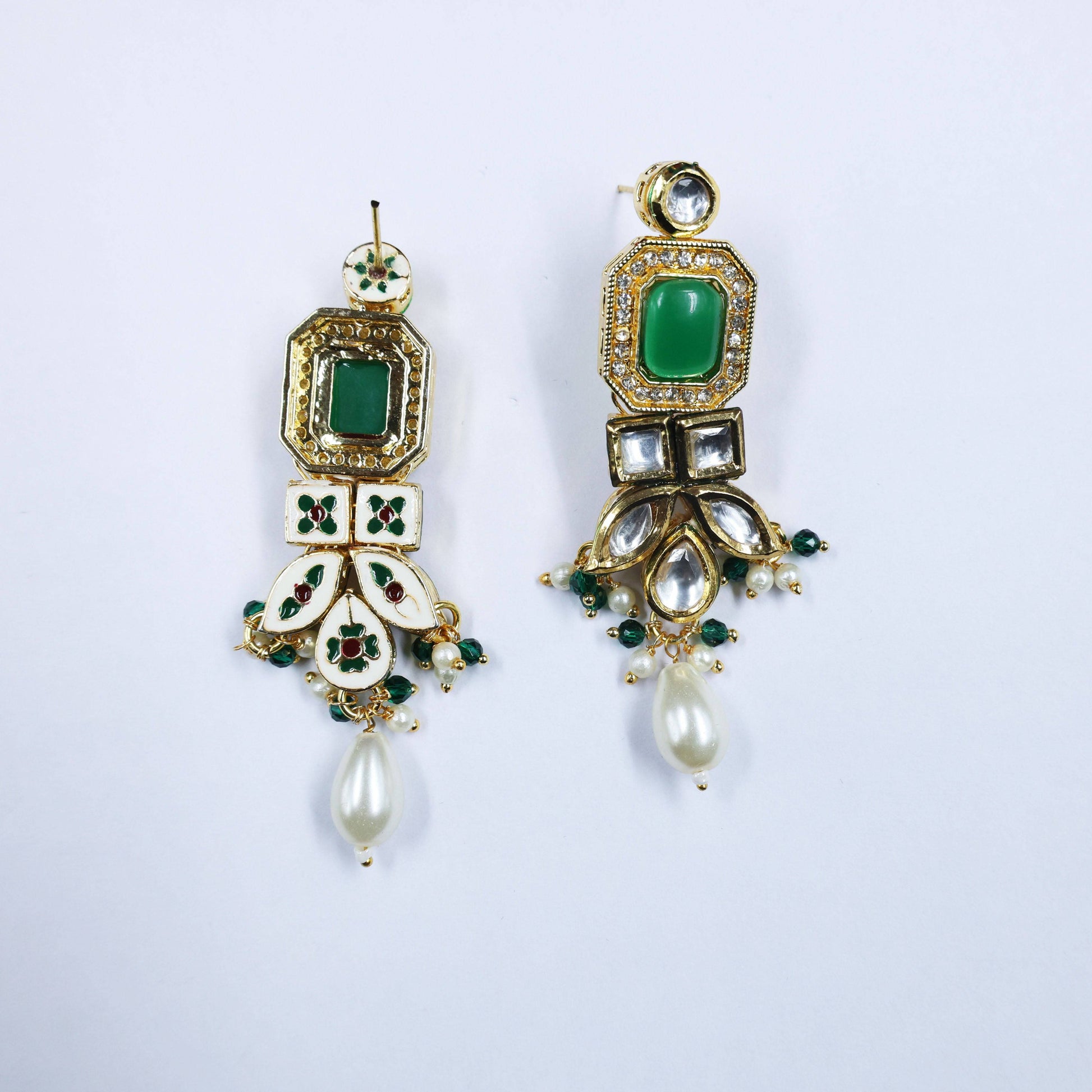 Gold-Plated Kundan Studded Jewellery Set - Mywishtree