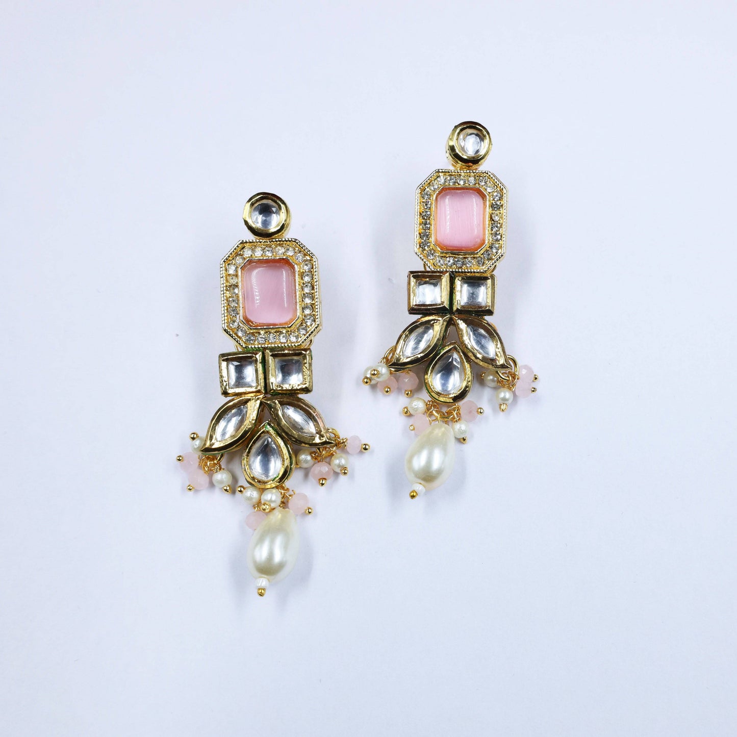 Gold-Plated Kundan Studded Jewellery Set - Mywishtree