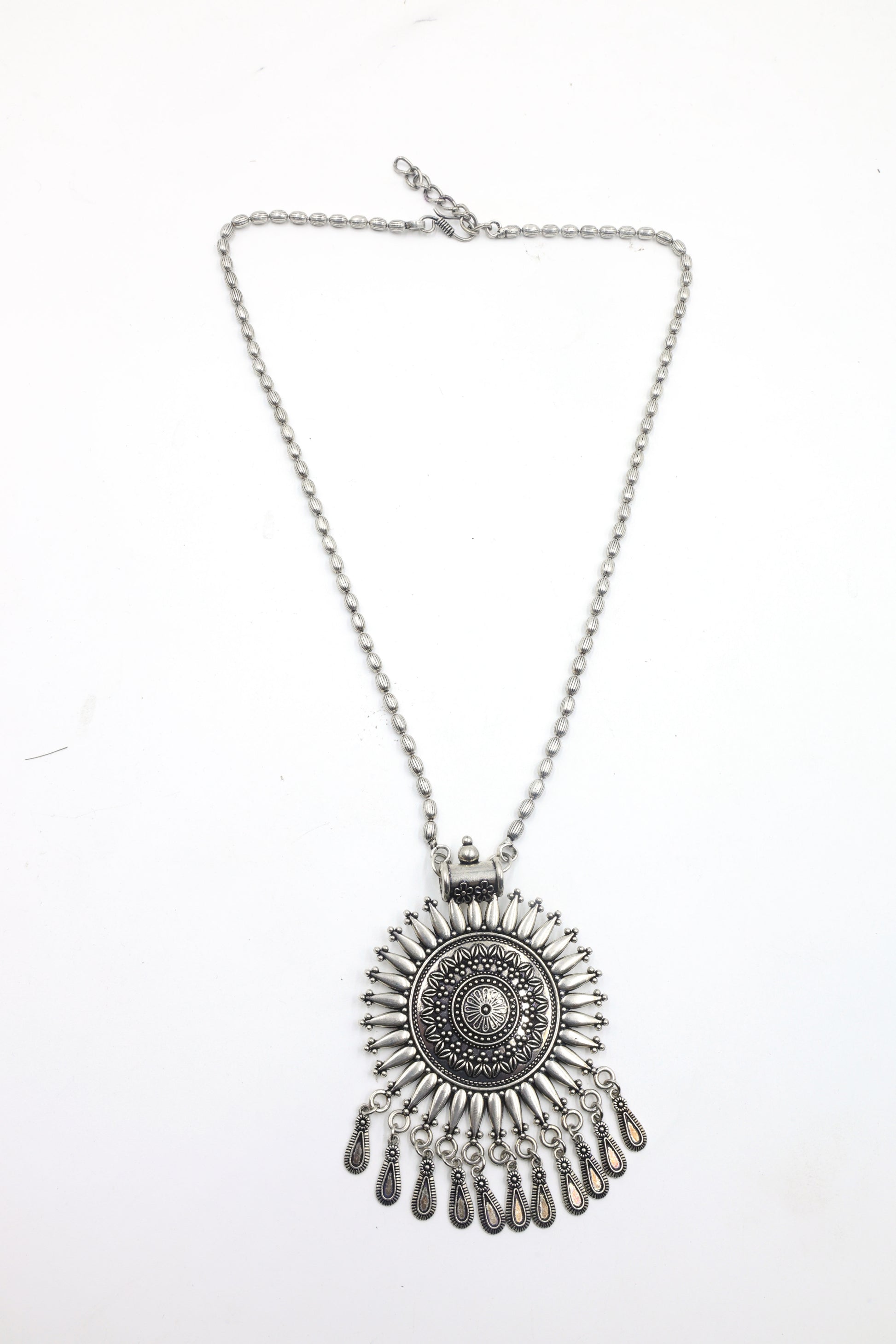 Statement Oxidized Long necklace - Mywishtree