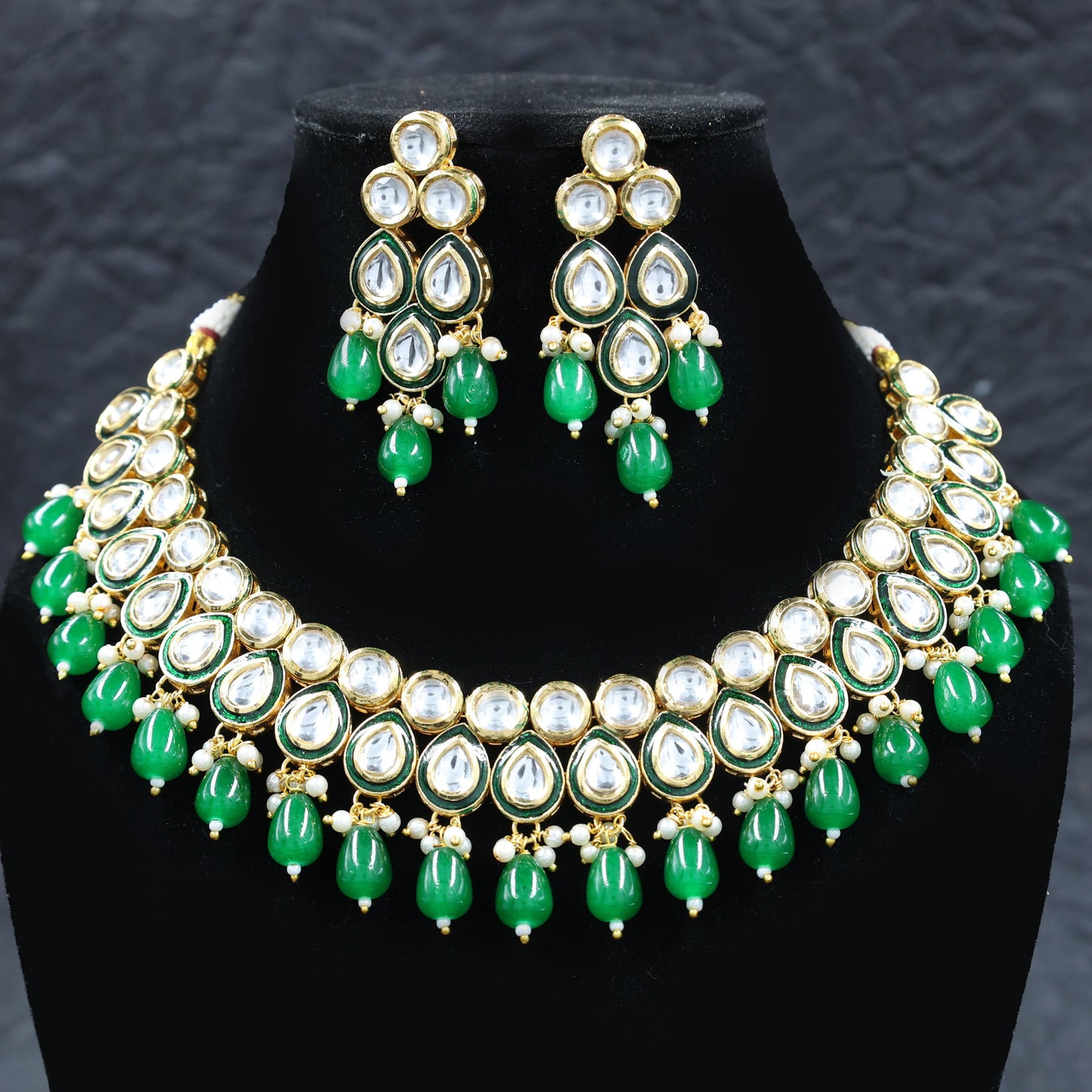 Kundan Set - Mywishtree, Two layered kundan necklace, festive jewelry, wedding, bridal, small function, where can I buy kundan jewellery, My wishtree