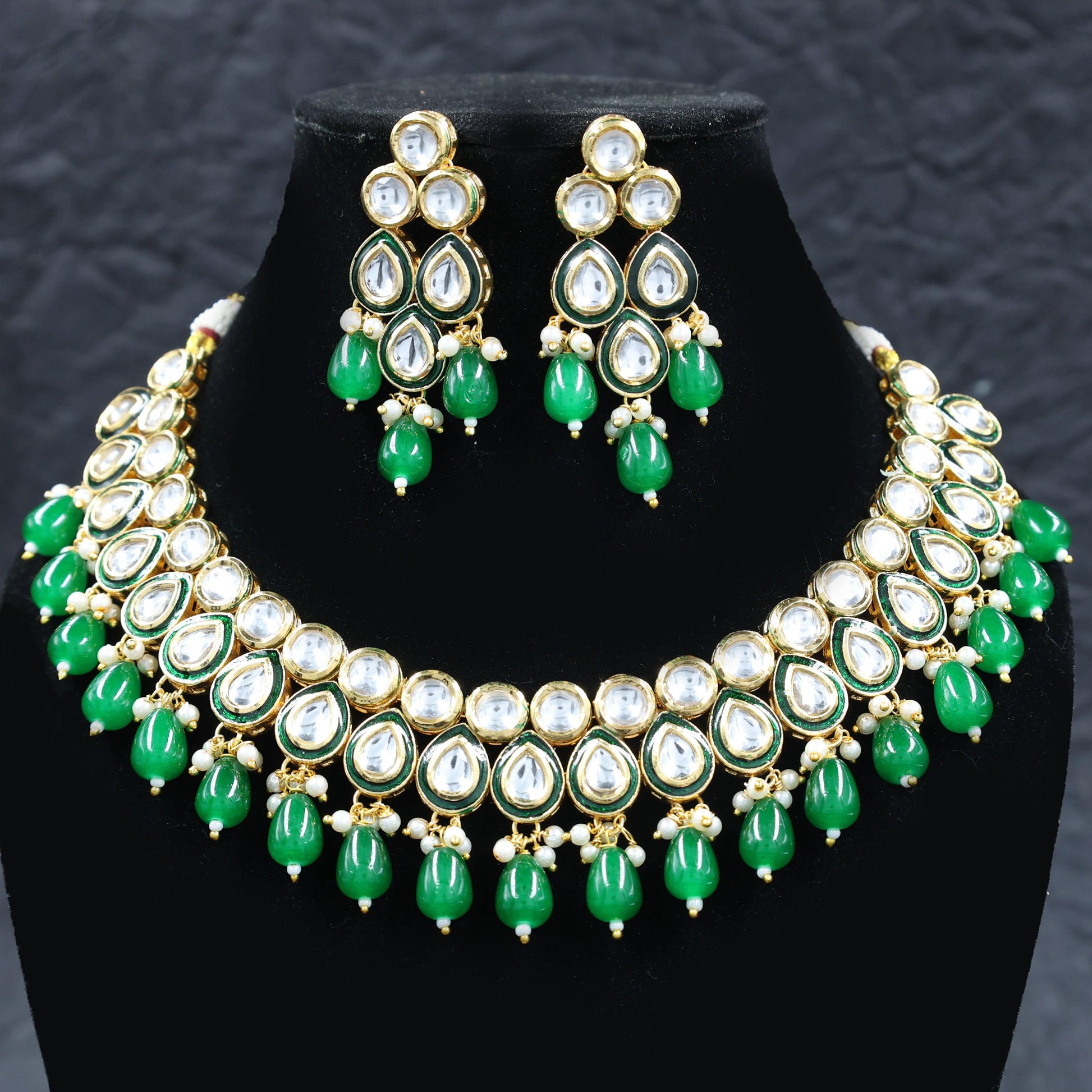 Kundan Set - Mywishtree, Two layered kundan necklace, festive jewelry, wedding, bridal, small function, where can I buy kundan jewellery, My wishtree