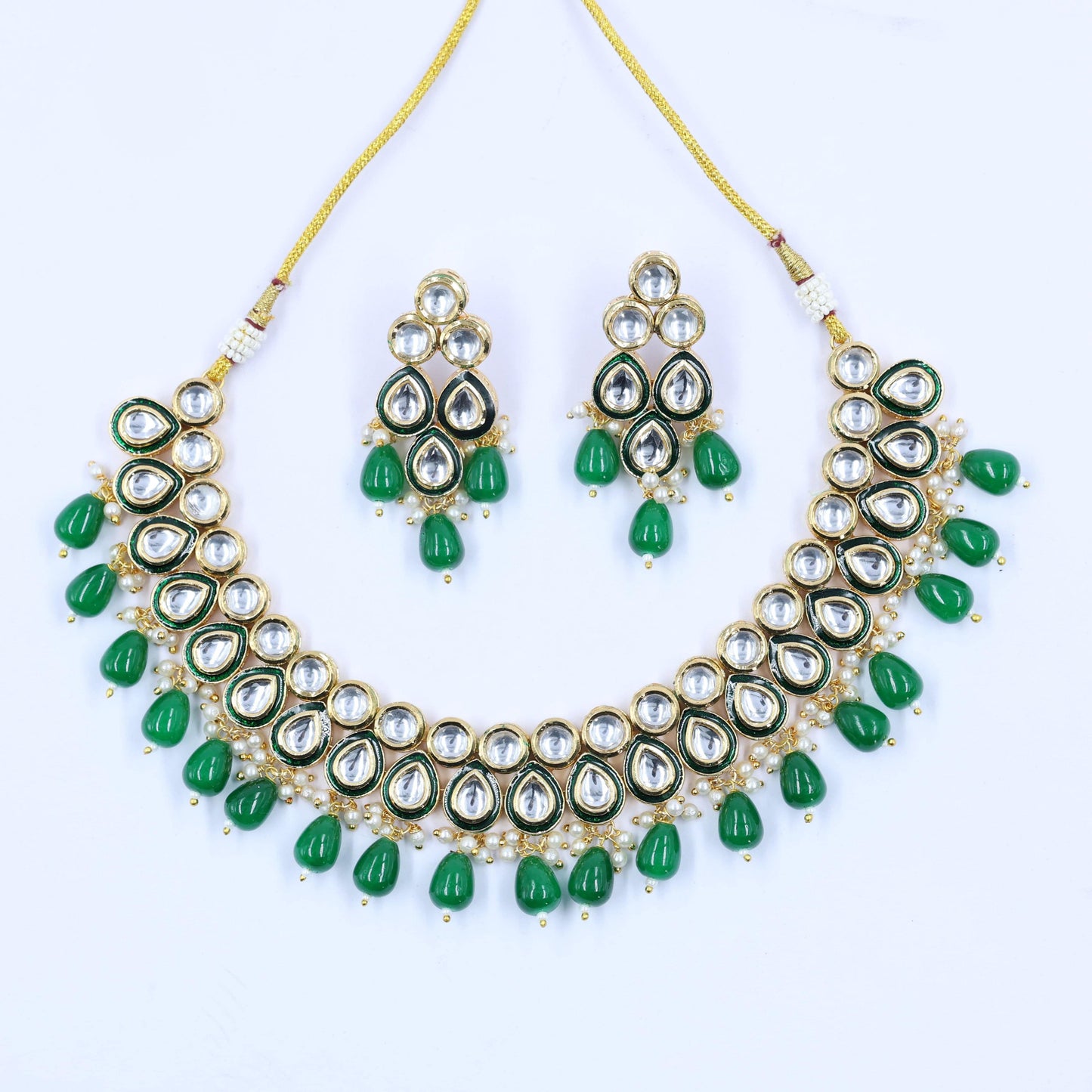 Kundan Set - Mywishtree, Two layered kundan necklace, festive jewelry, wedding, bridal, small function, where can I buy kundan jewellery, My wishtree