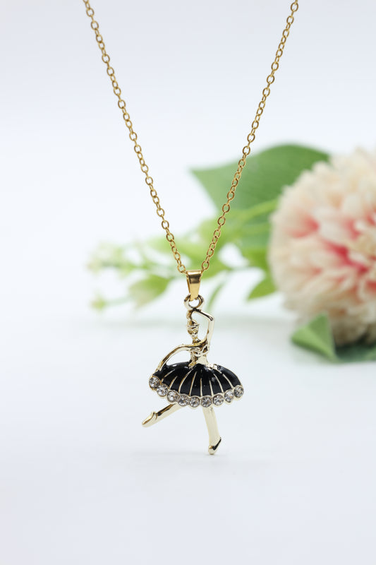 Elegant Ballerina Pendant Necklace