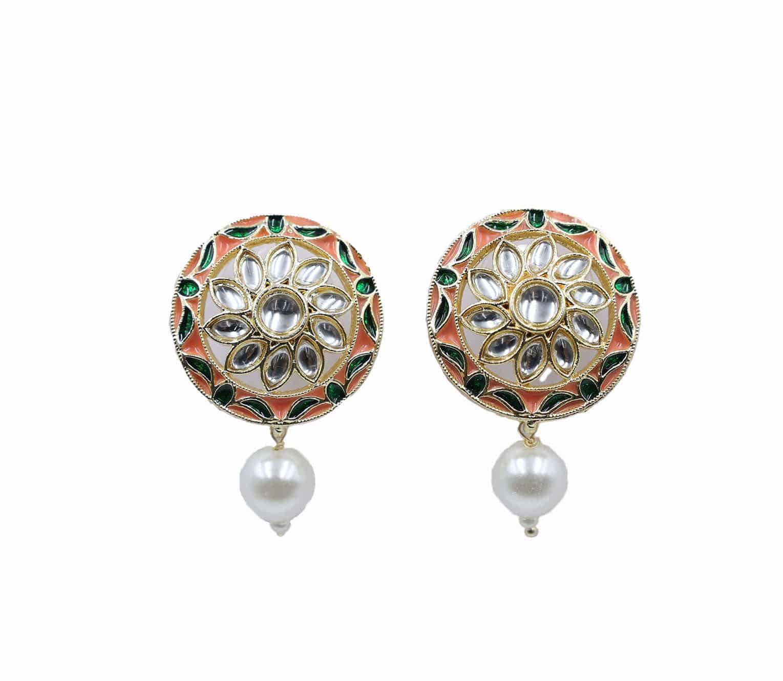 Floral Glow Kundan Drop Earring - Mywishtree
