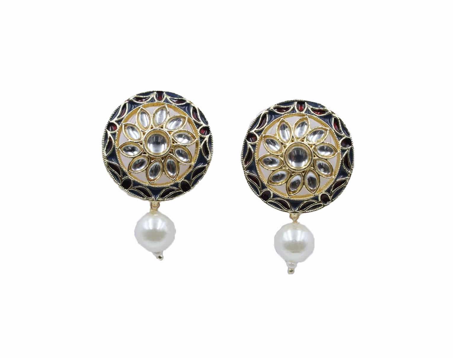 Floral Glow Kundan Drop Earring - Mywishtree
