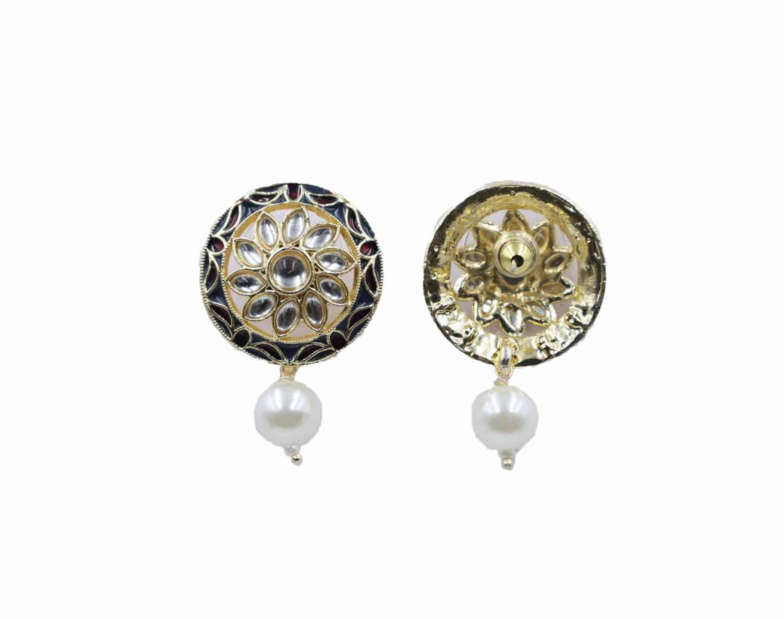 Floral Glow Kundan Drop Earring - Mywishtree
